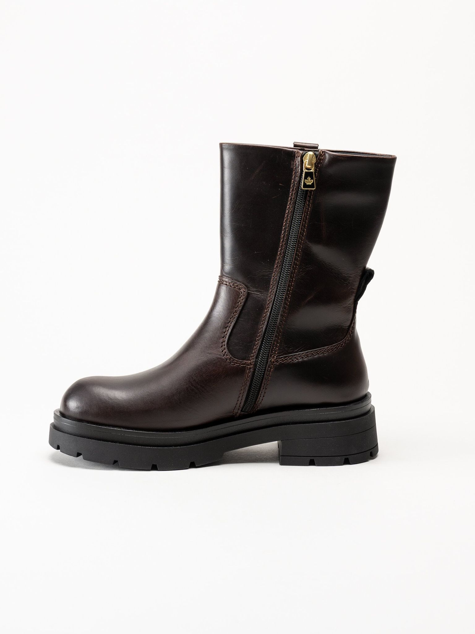 Canada Snow - Mount Joia Mid - Mörkbruna fodrade boots i skinn