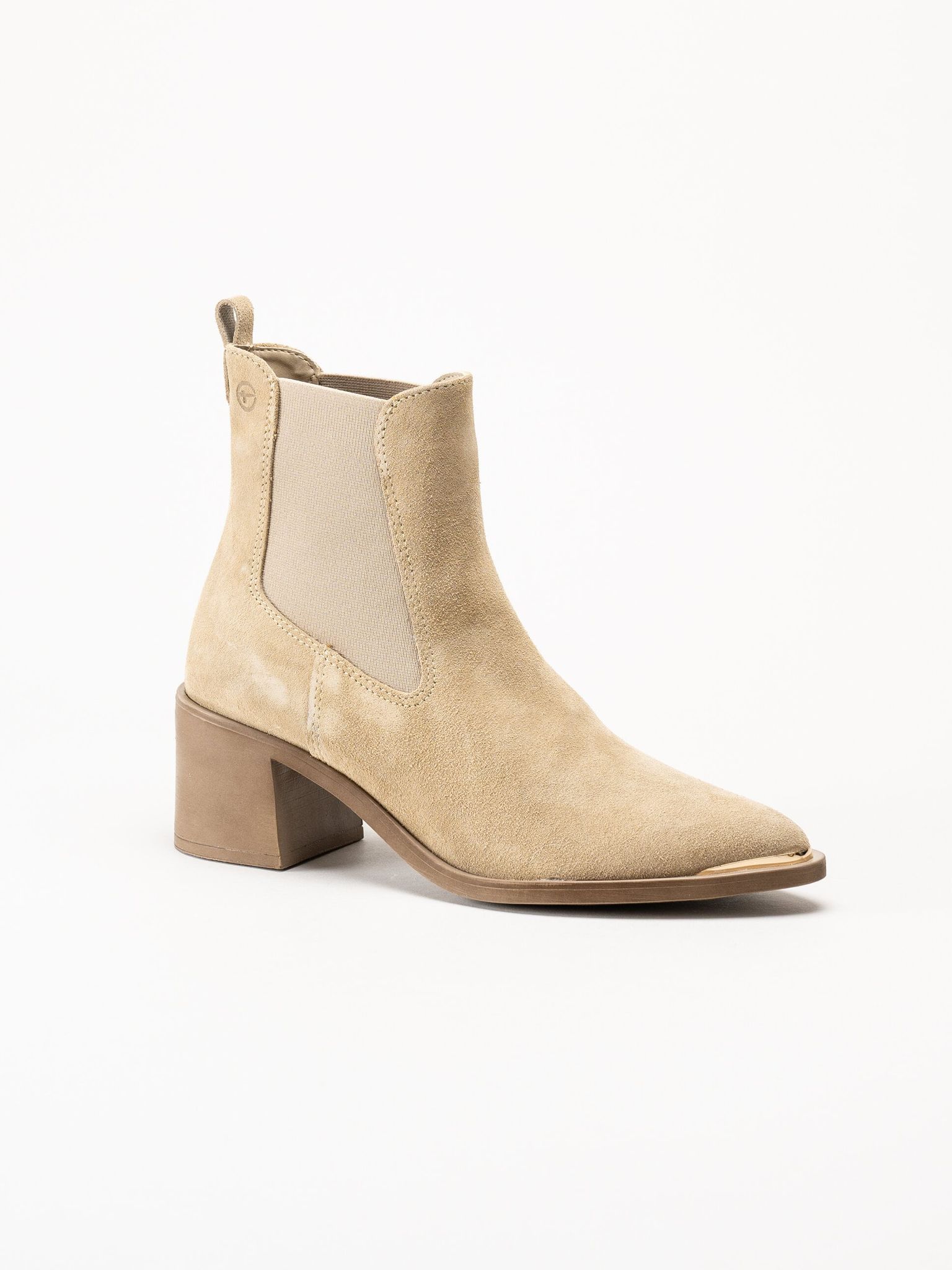 Tamaris - Beige boots i mocka