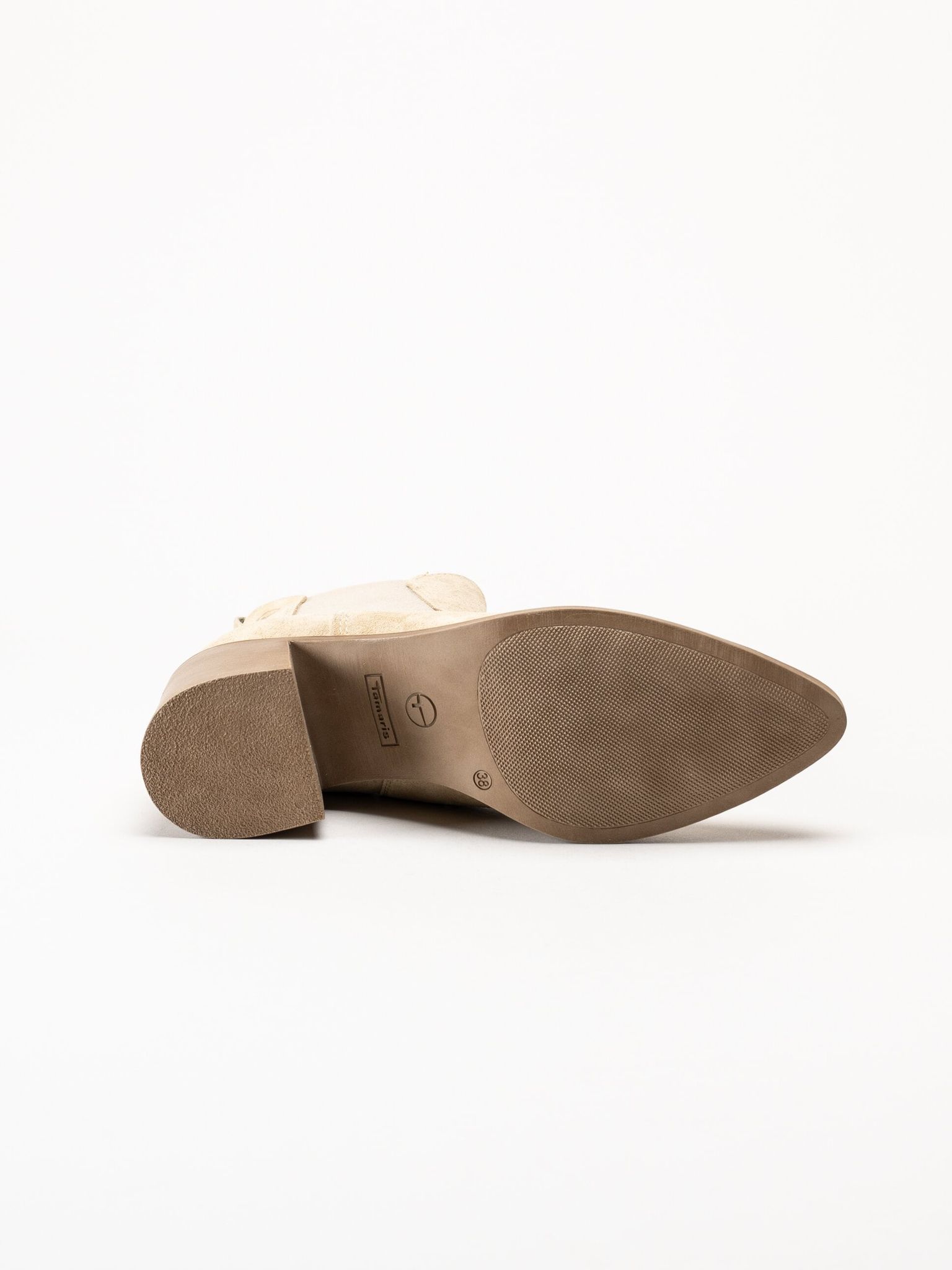 Tamaris - Beige boots i mocka