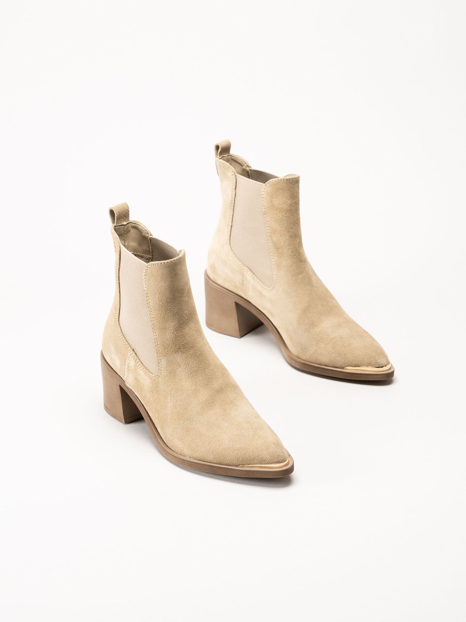 Tamaris - Beige boots i mocka