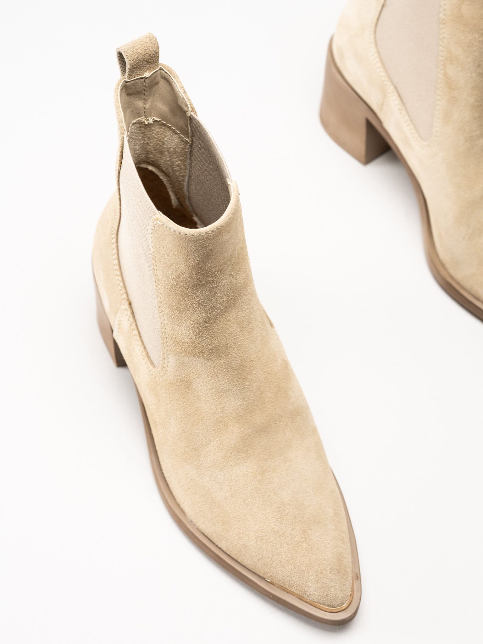 Tamaris - Beige boots i mocka