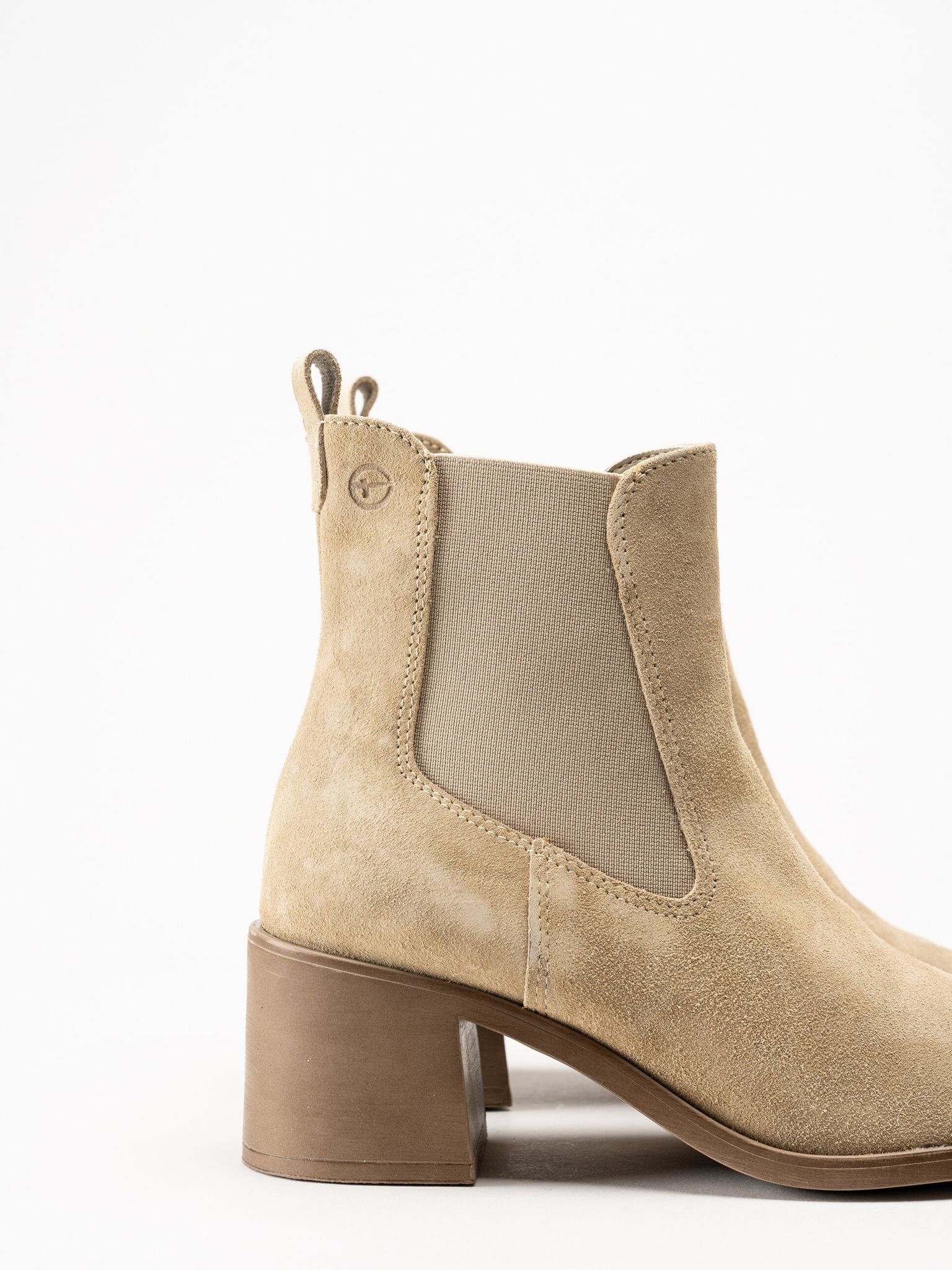 Tamaris - Beige boots i mocka