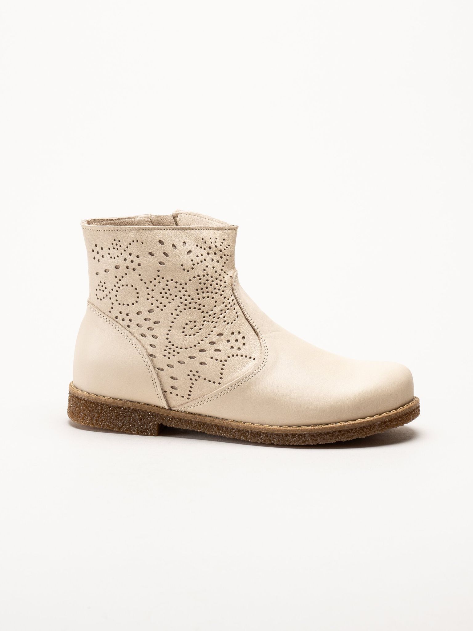 Charlotte of Sweden - Offwhite boots i skinn
