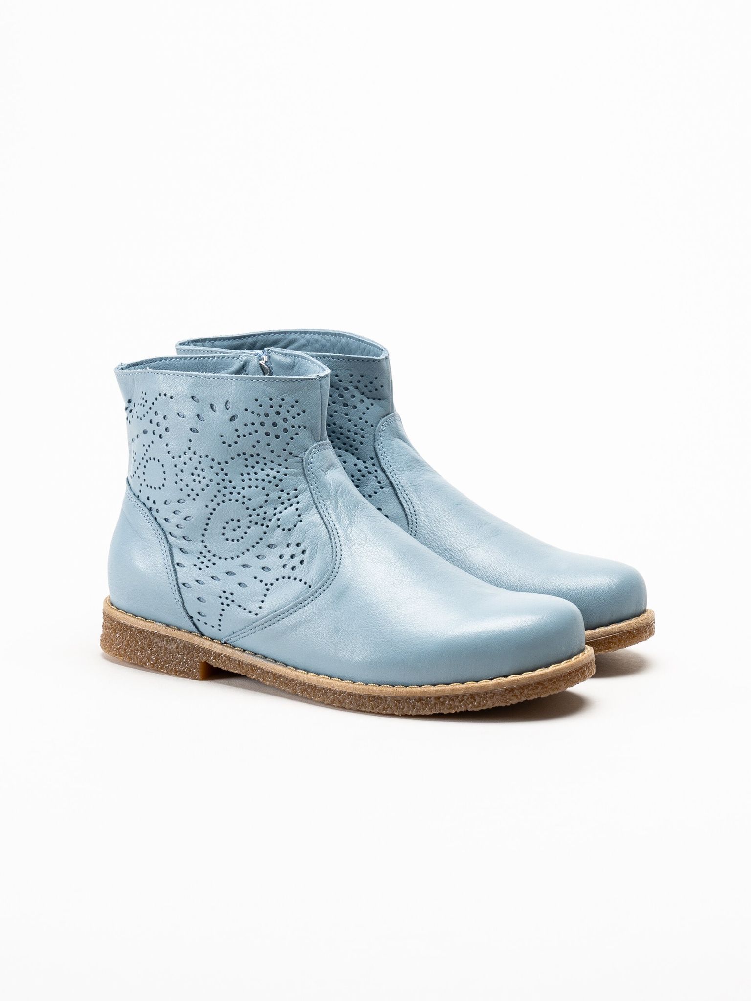 Charlotte of Sweden - Blå boots i skinn