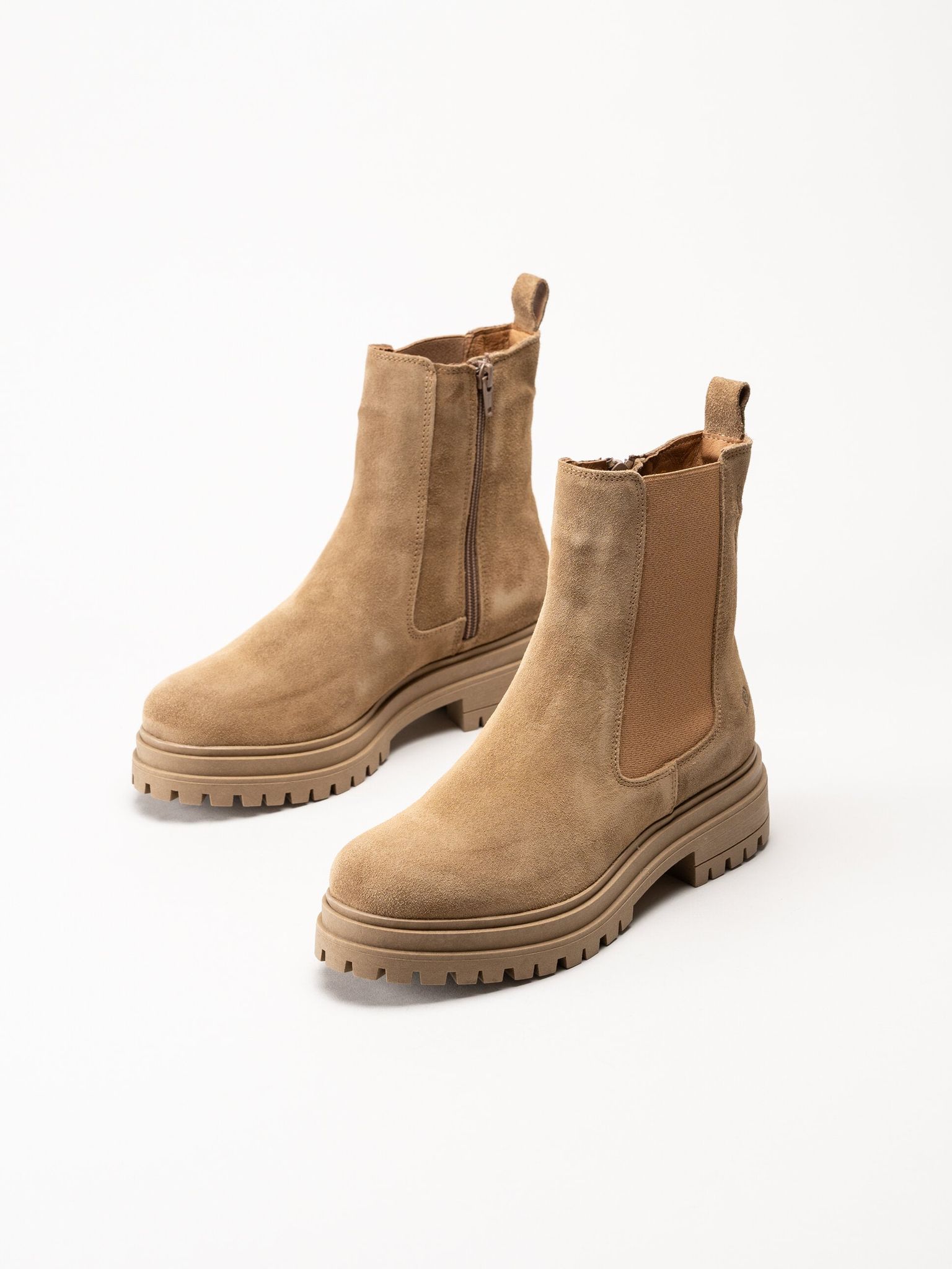 Rosa Negra - Beige chelsea boots i mocka