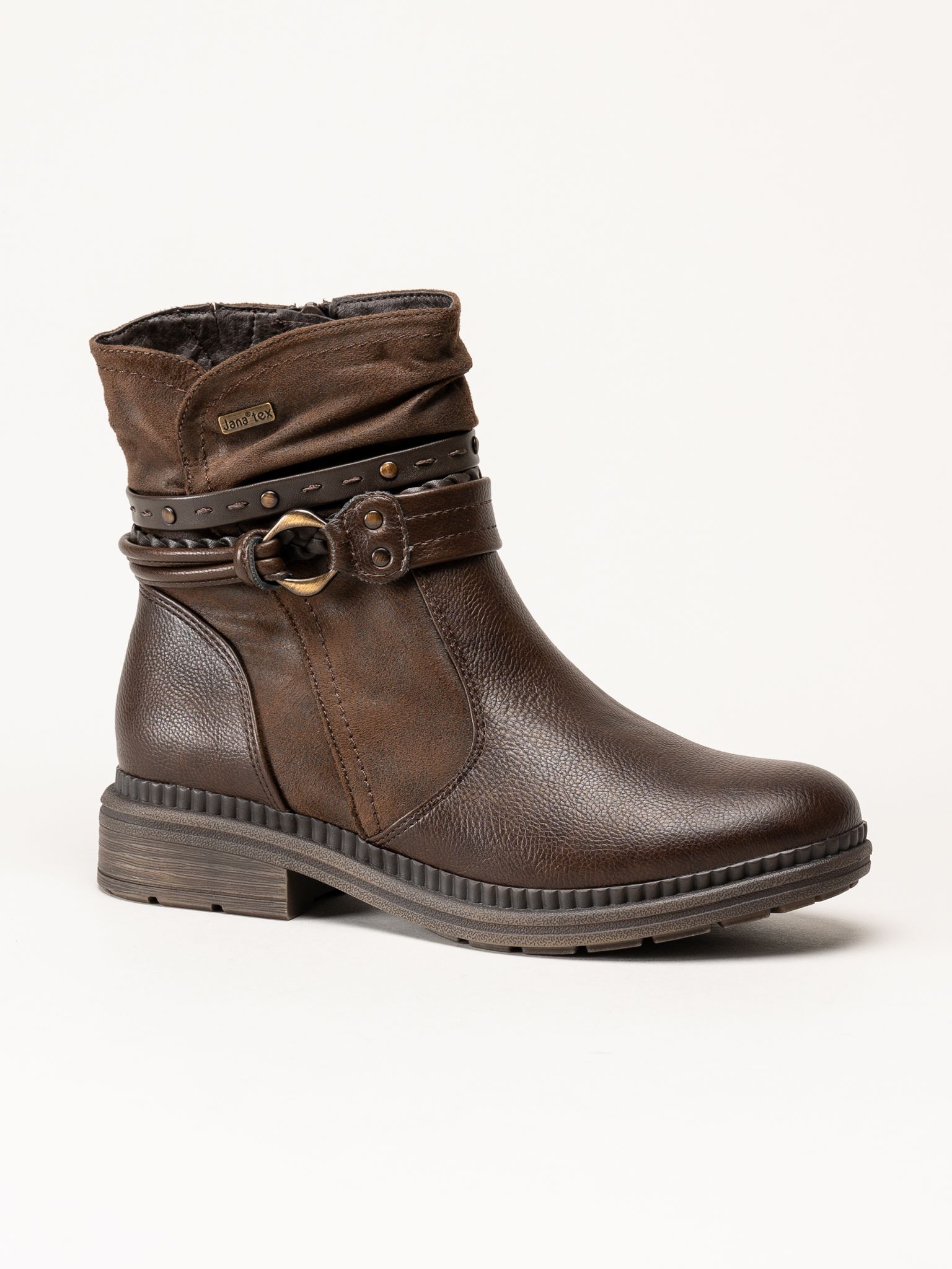 Jana - Mörkbruna fodrade boots