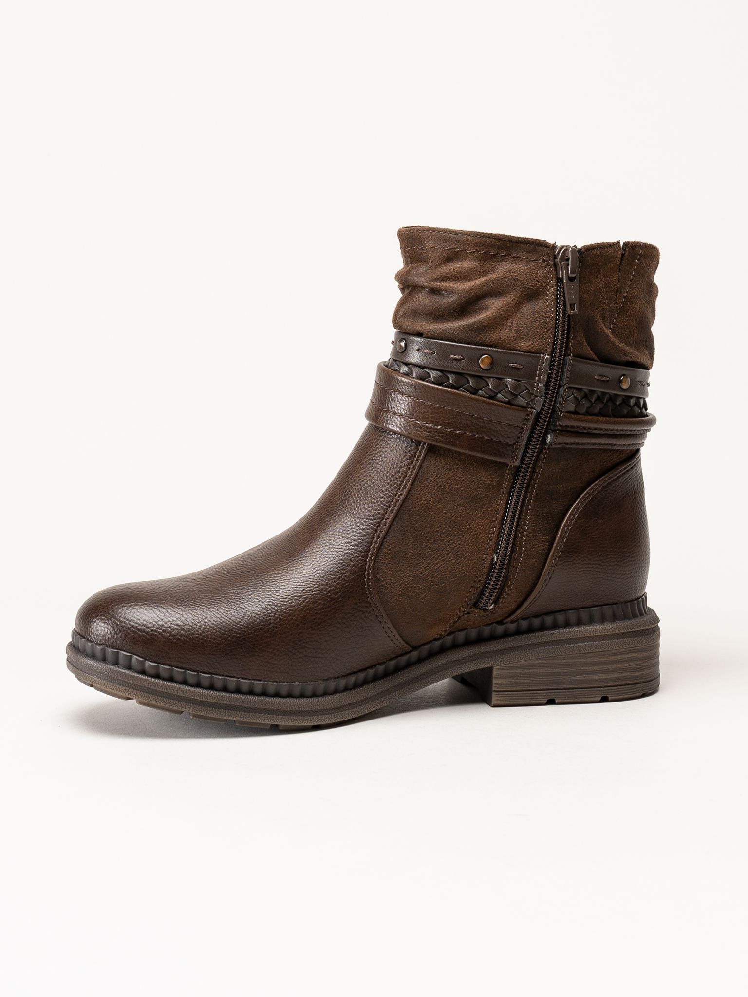 Jana - Mörkbruna fodrade boots