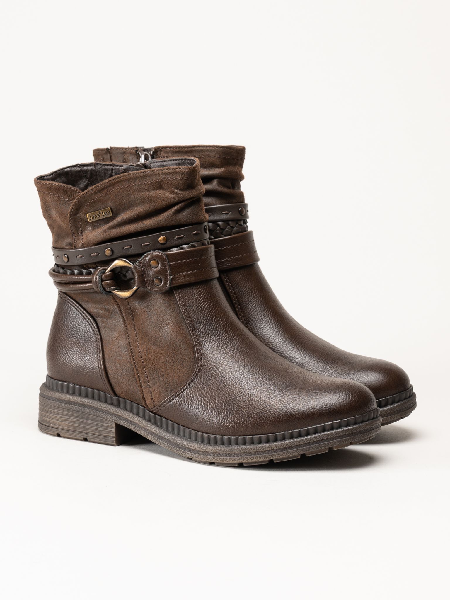 Jana - Mörkbruna fodrade boots