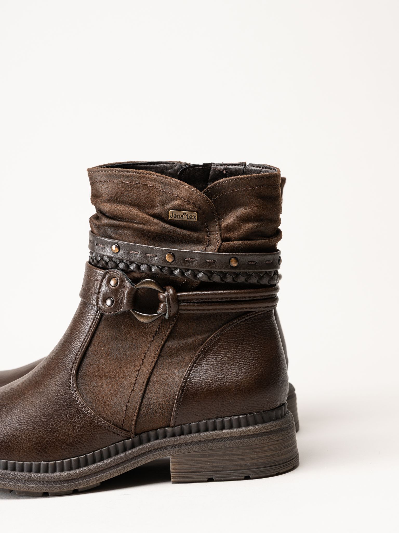 Jana - Mörkbruna fodrade boots