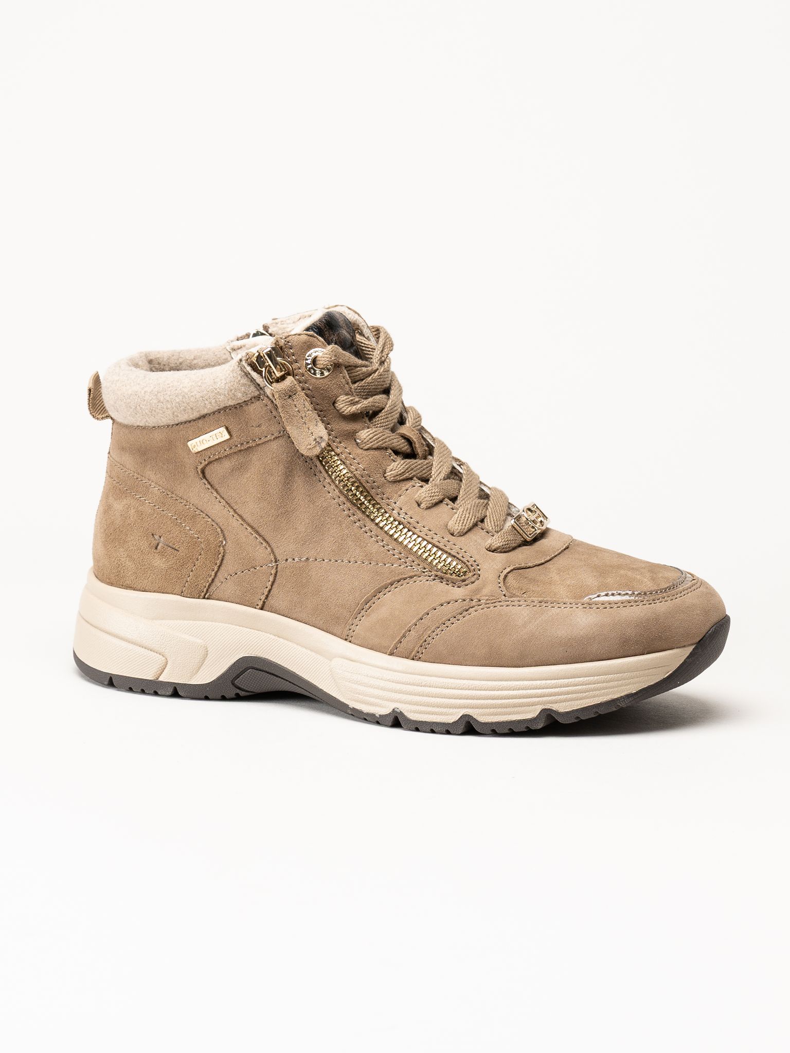Tamaris - Wide fit - Ljusbruna fodrade sneakers