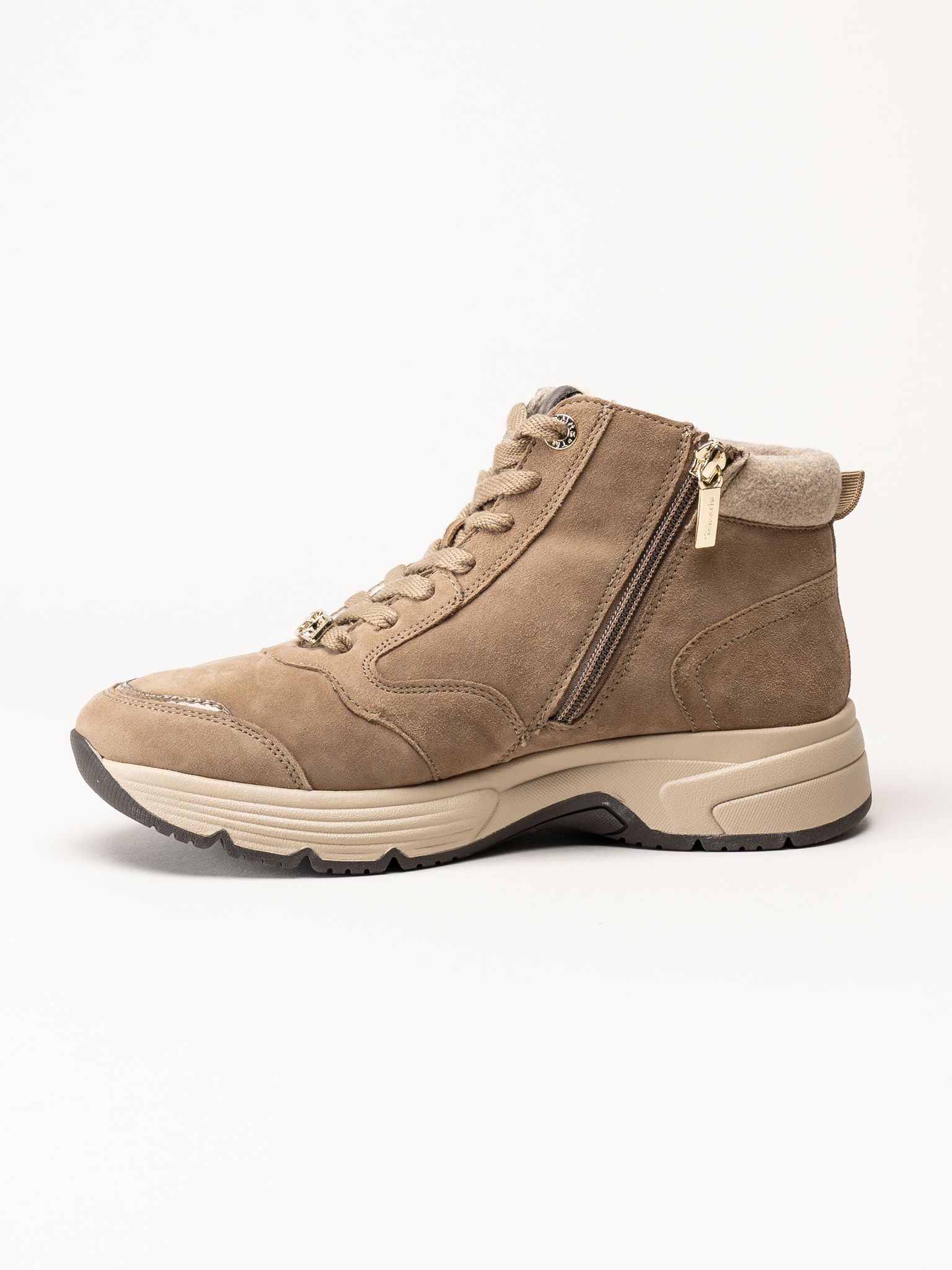 Tamaris - Wide fit - Ljusbruna fodrade sneakers