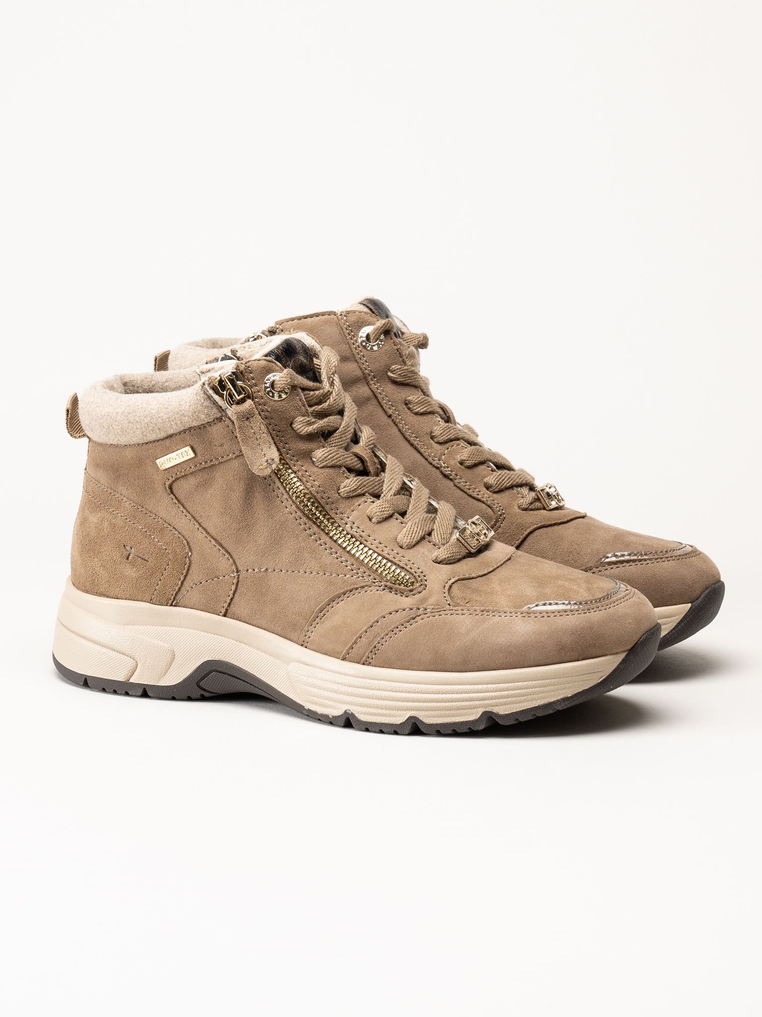 Tamaris - Wide fit - Ljusbruna fodrade sneakers
