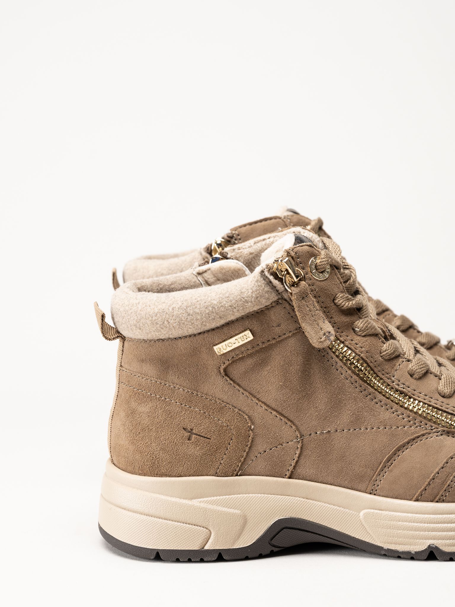 Tamaris - Wide fit - Ljusbruna fodrade sneakers