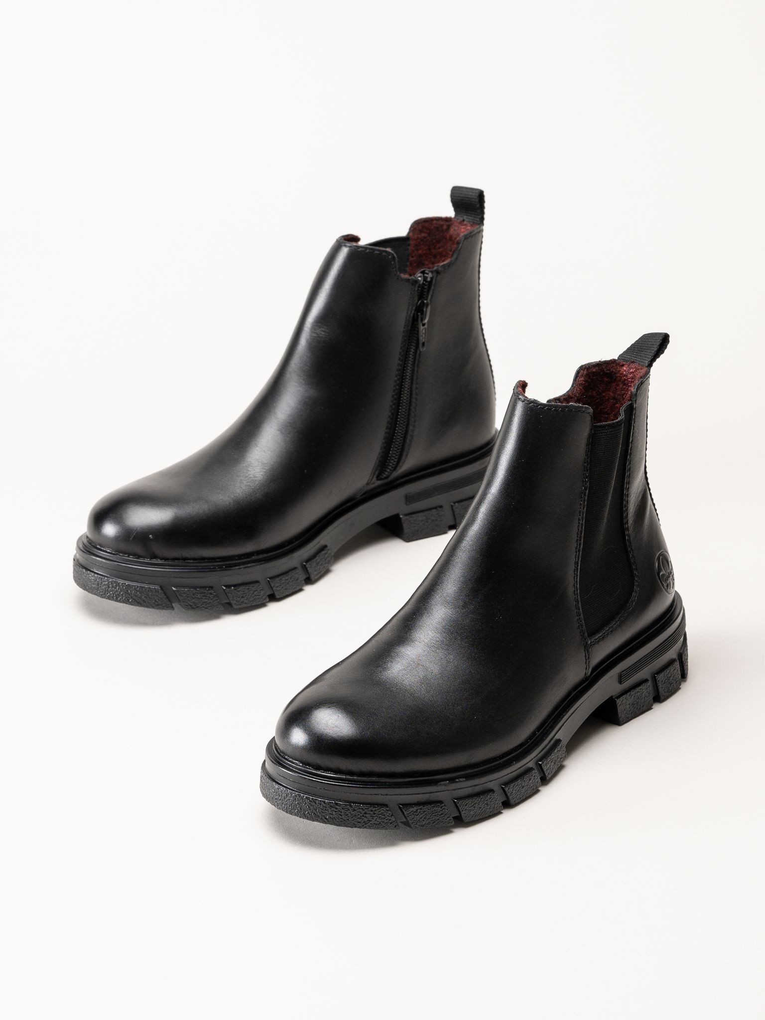 Rieker - Svarta skinnboots