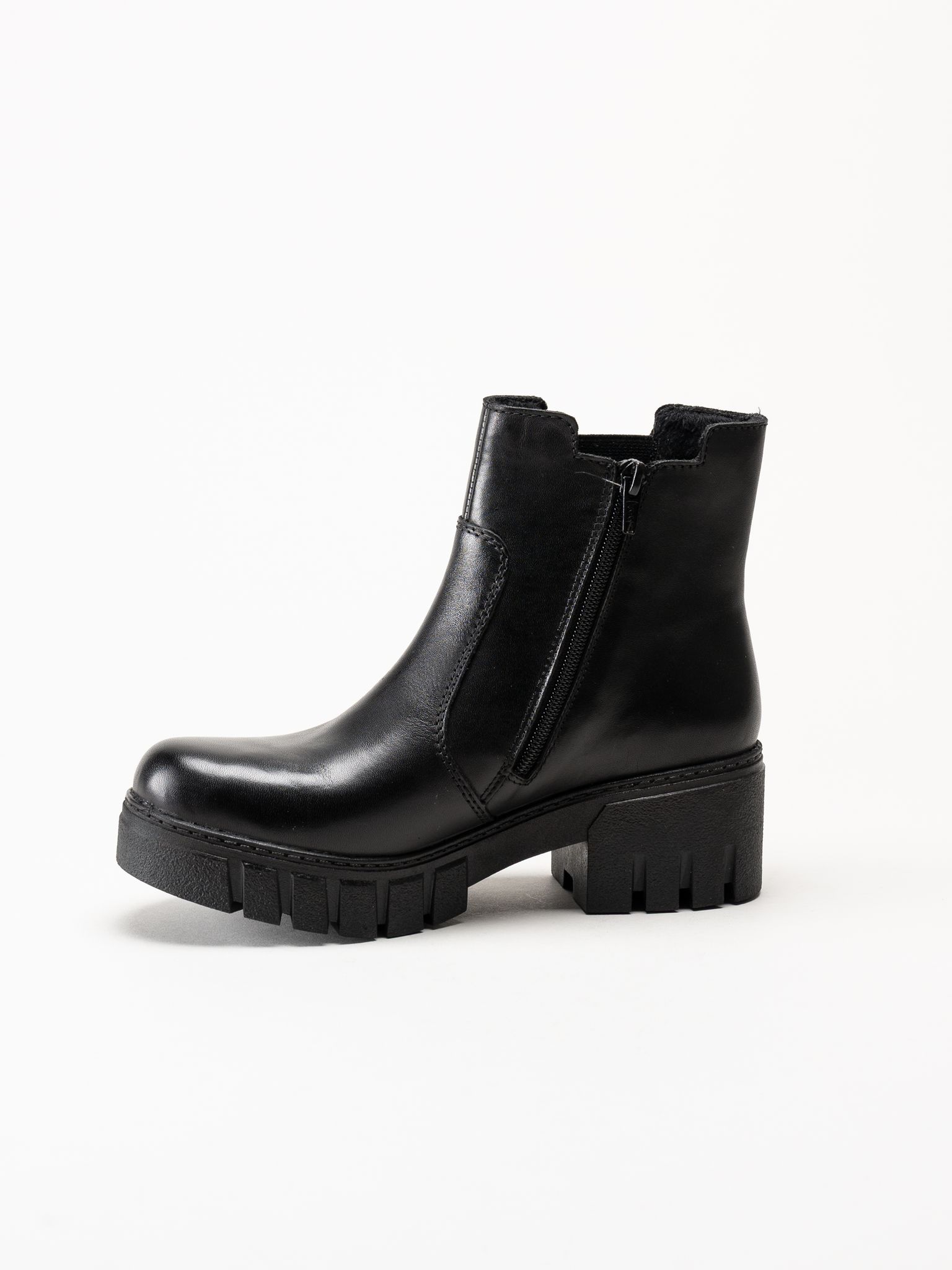 Rieker - Svarta boots i skinn
