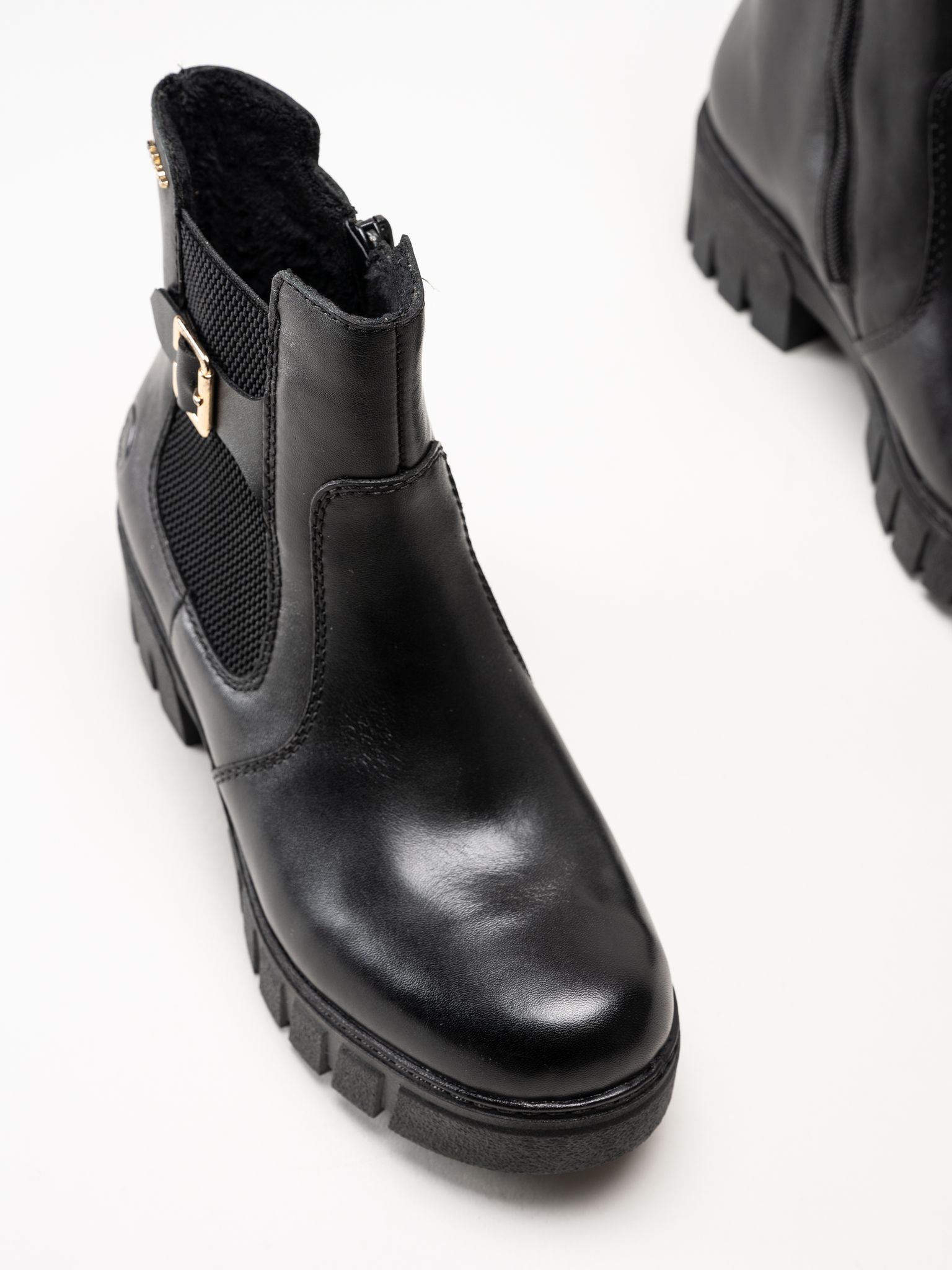Rieker - Svarta boots i skinn
