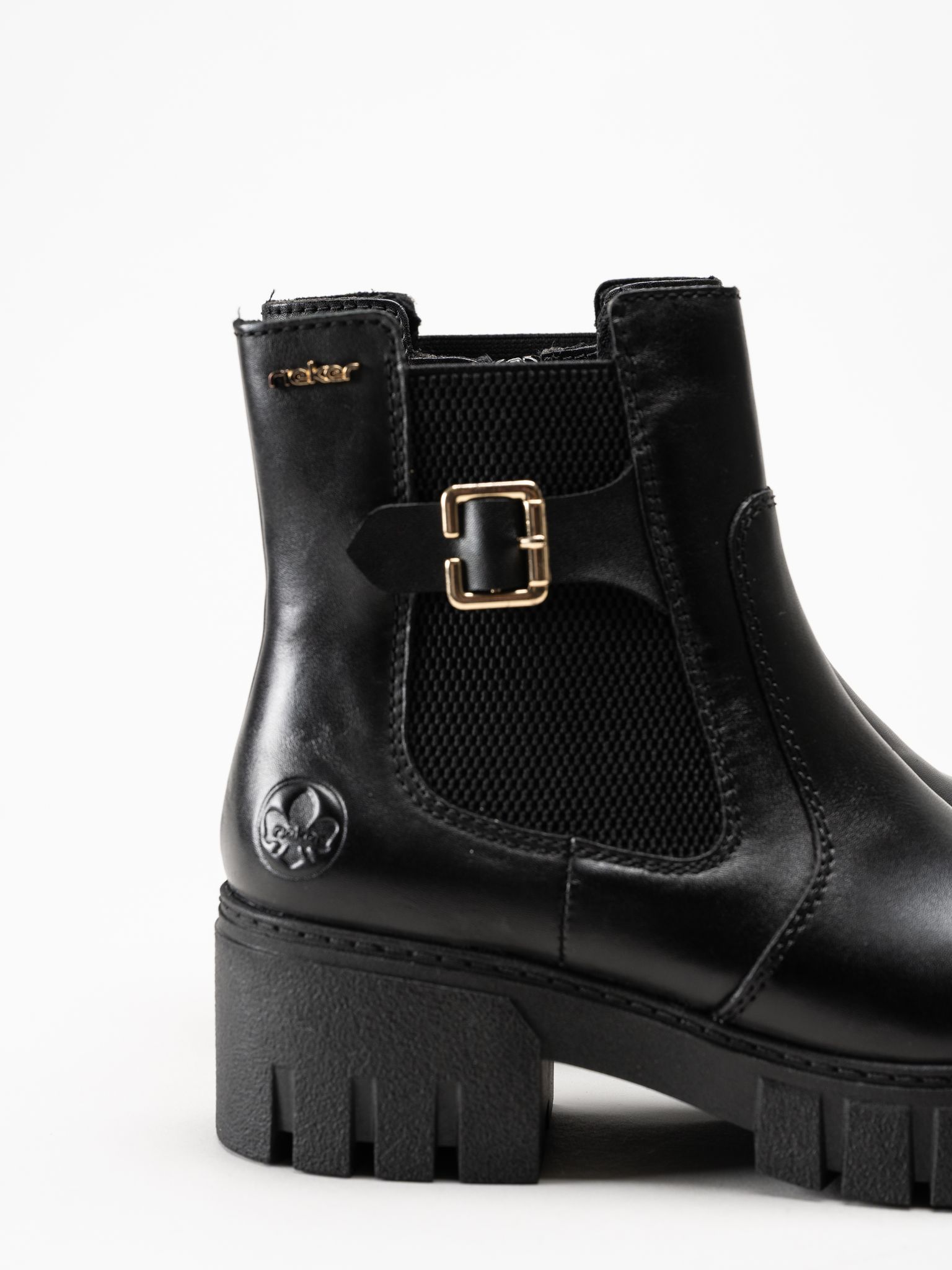 Rieker - Svarta boots i skinn