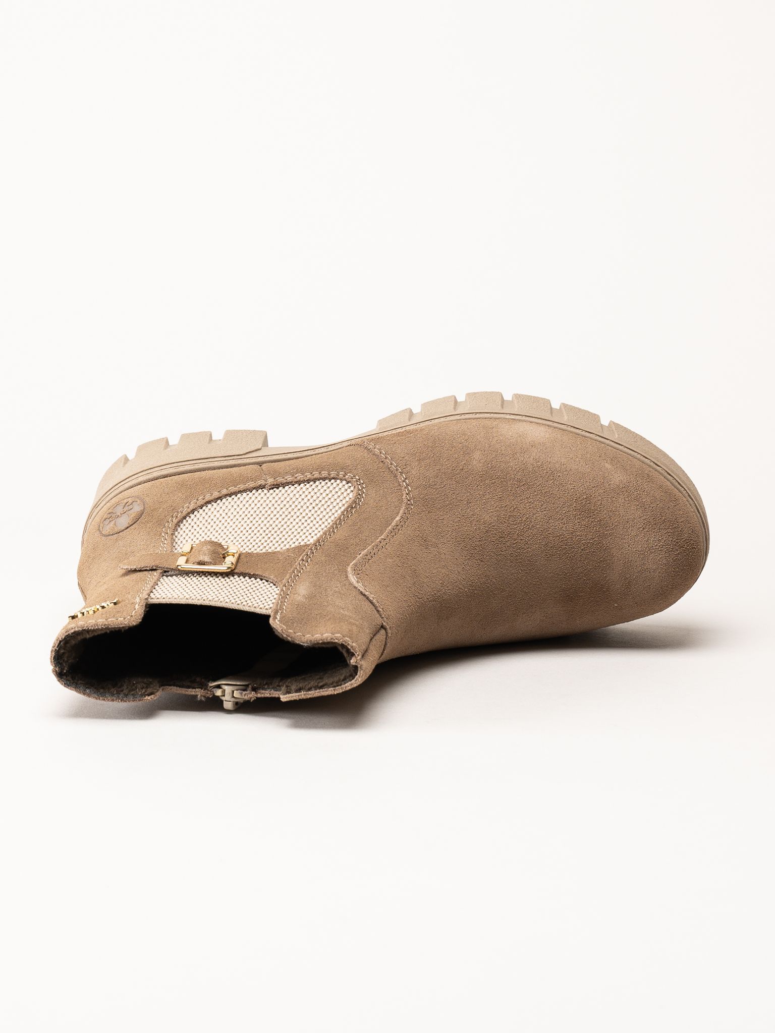 Rieker - Beige fodrade mockaboots