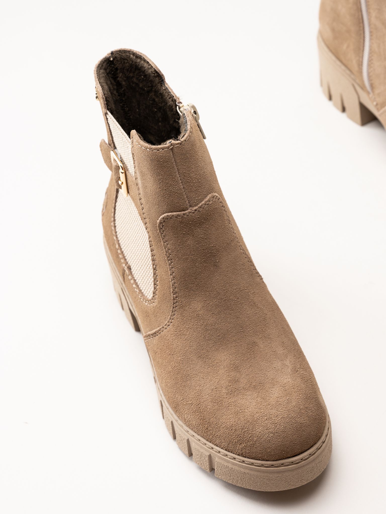 Rieker - Beige fodrade mockaboots