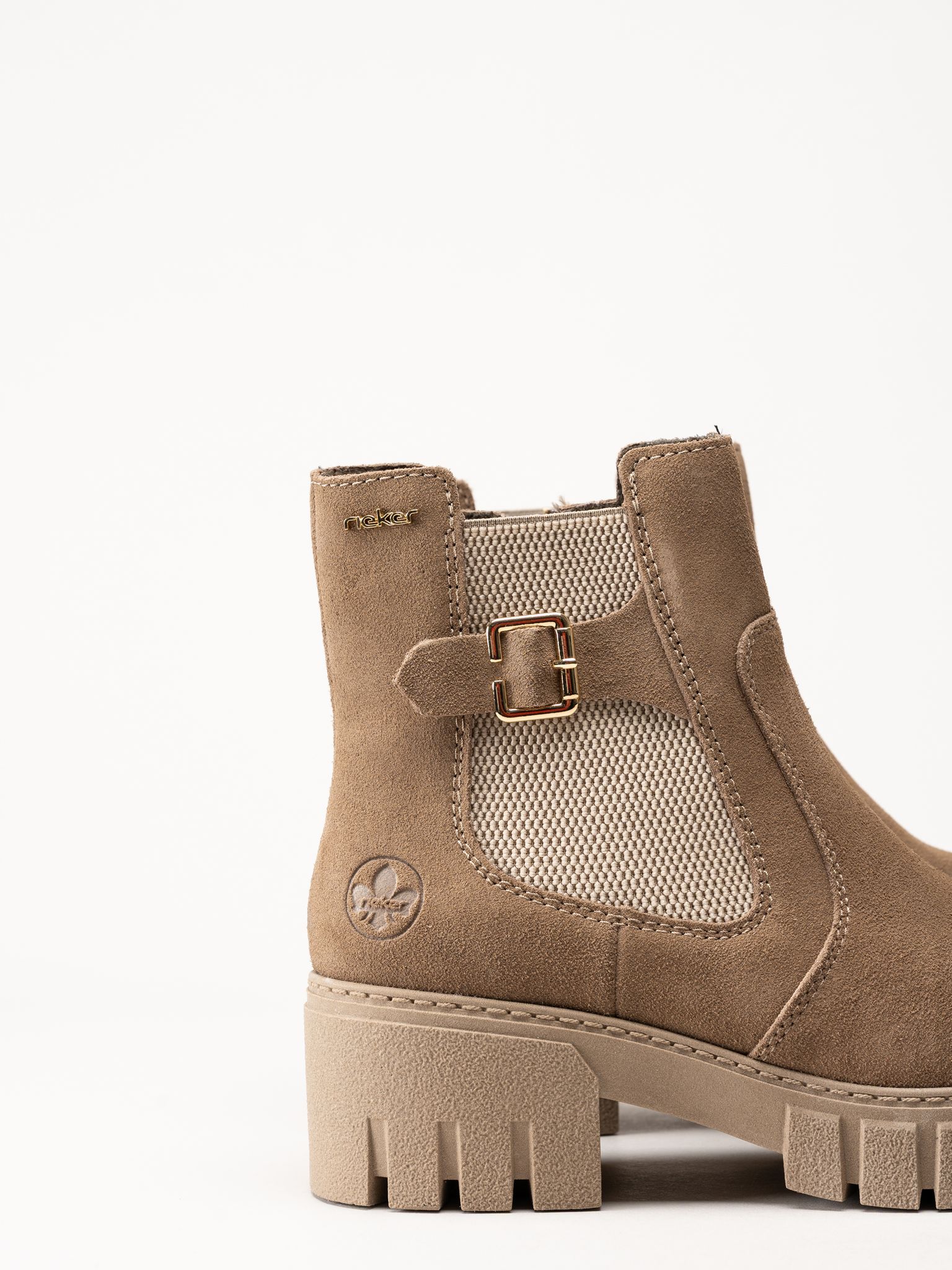 Rieker - Beige fodrade mockaboots