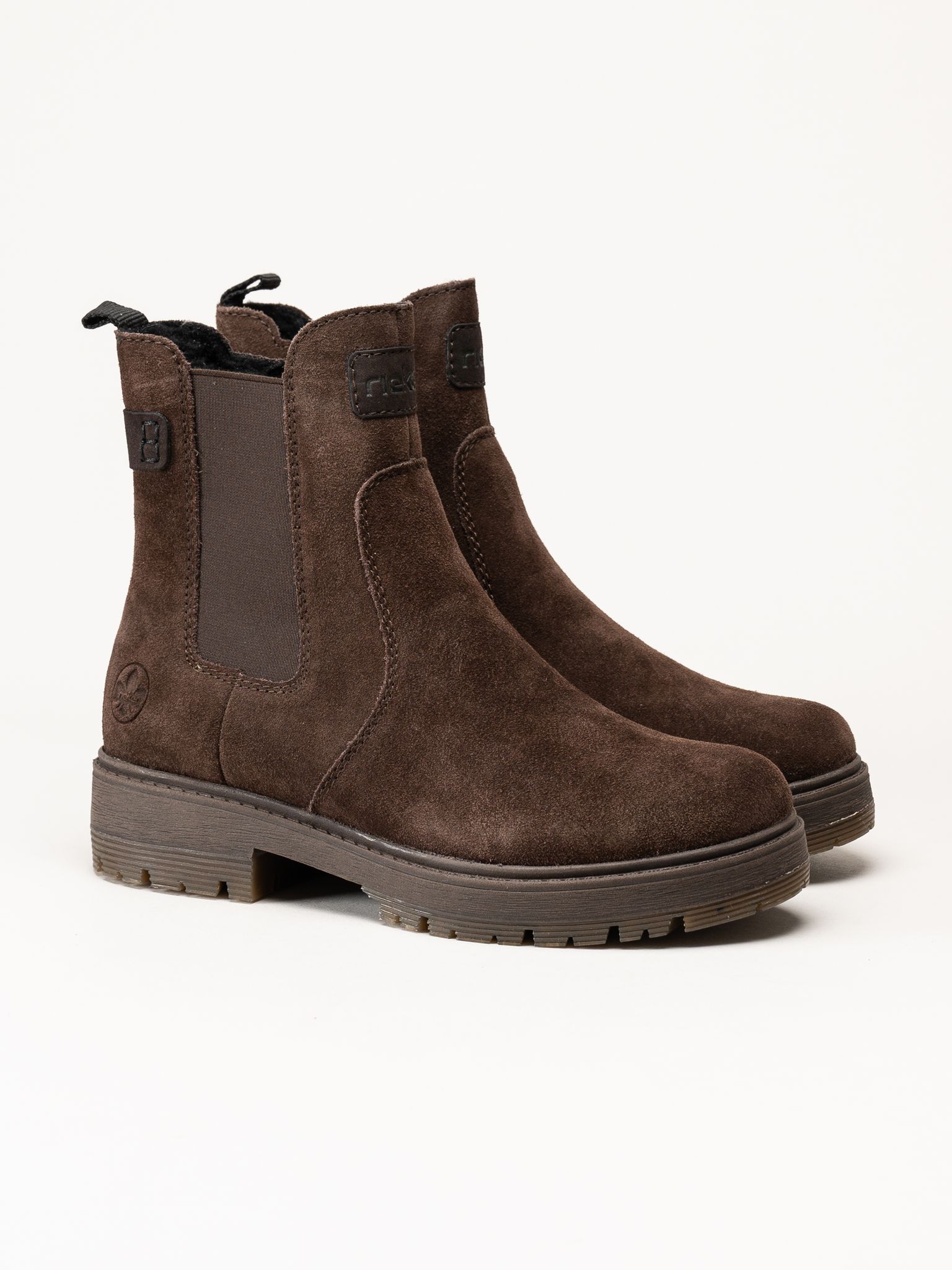 Rieker - Mörkbruna fodrade chelsea boots