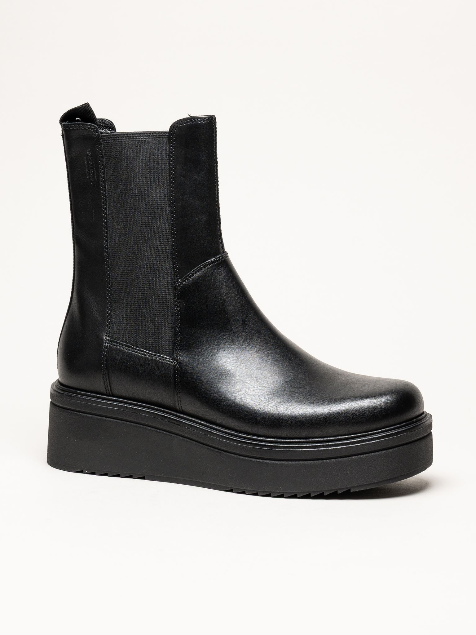 Vagabond - Tara - Svarta platåboots i skinn