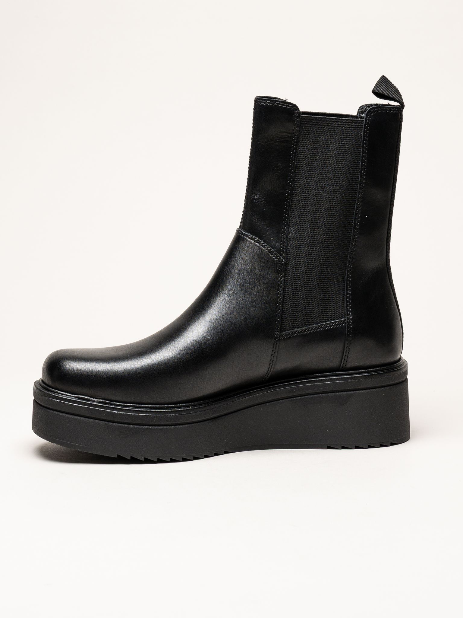 Vagabond - Tara - Svarta platåboots i skinn