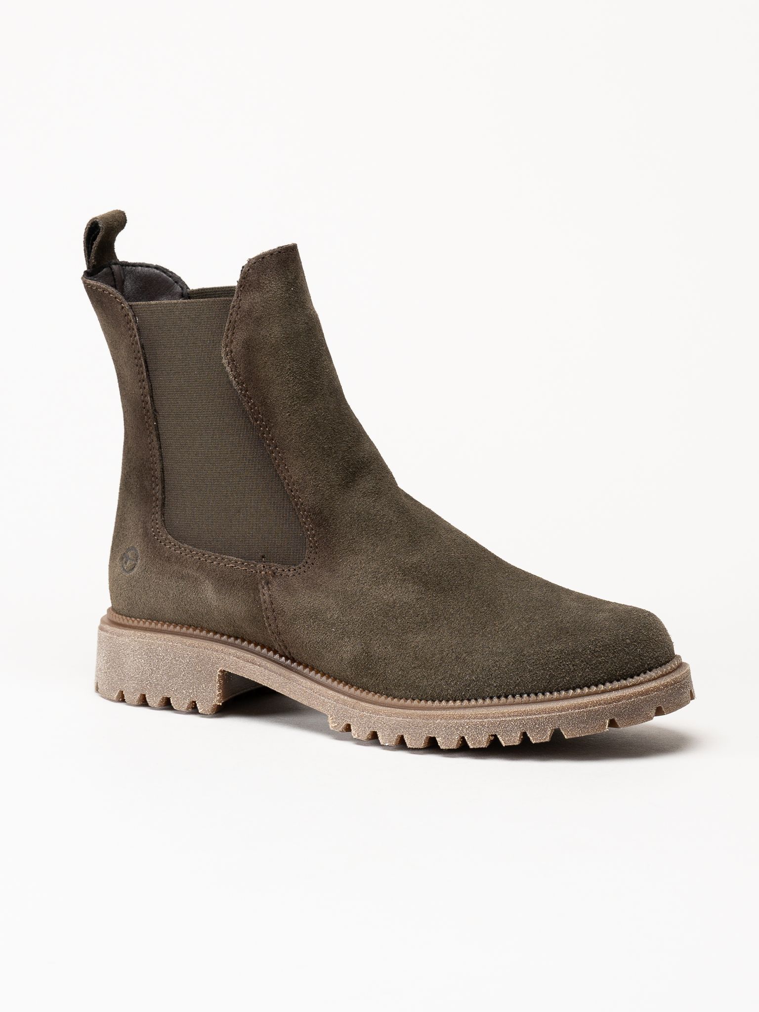 Tamaris - Olivgröna chelsea boots