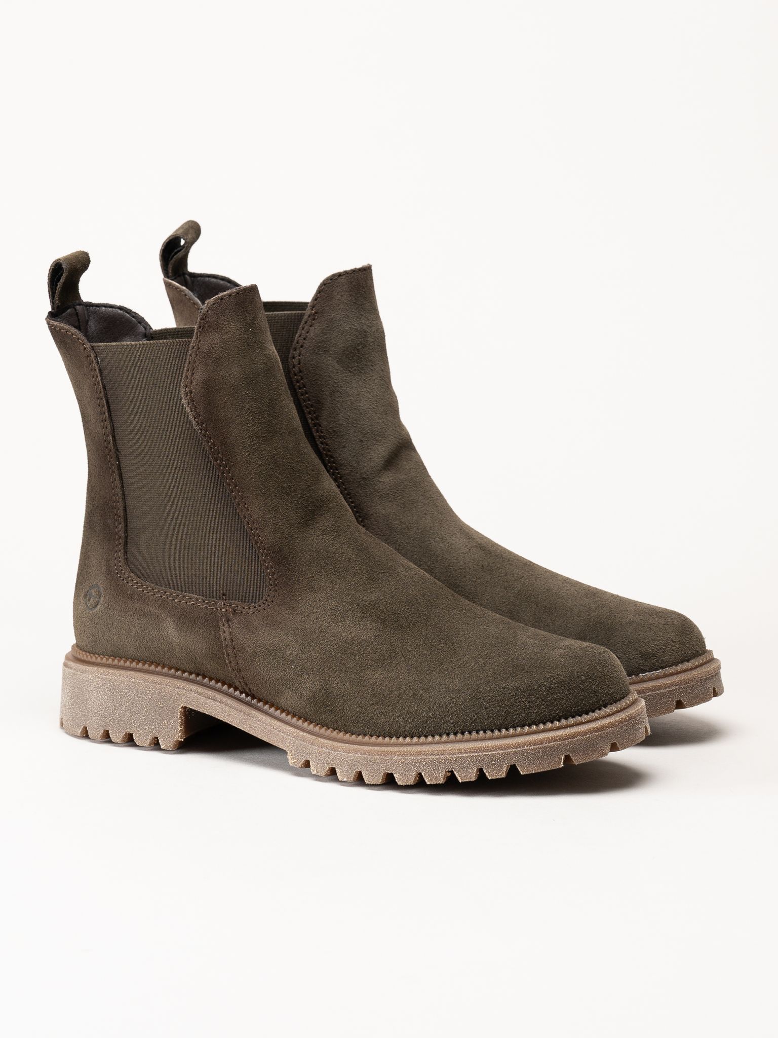 Tamaris - Olivgröna chelsea boots