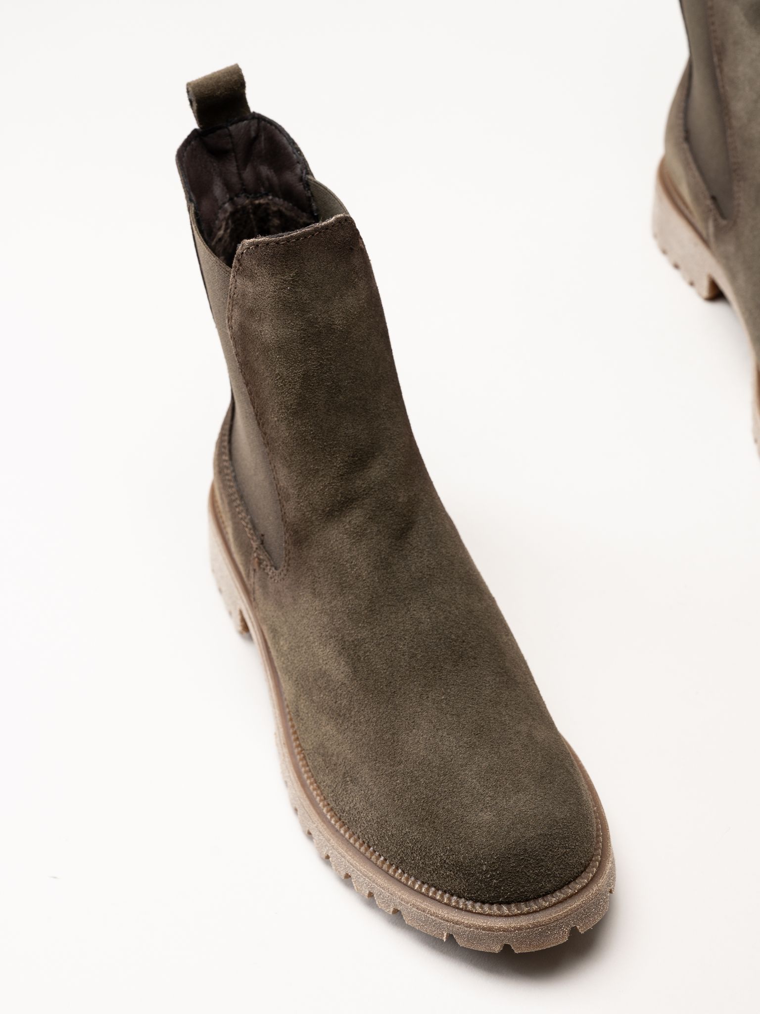 Tamaris - Olivgröna chelsea boots