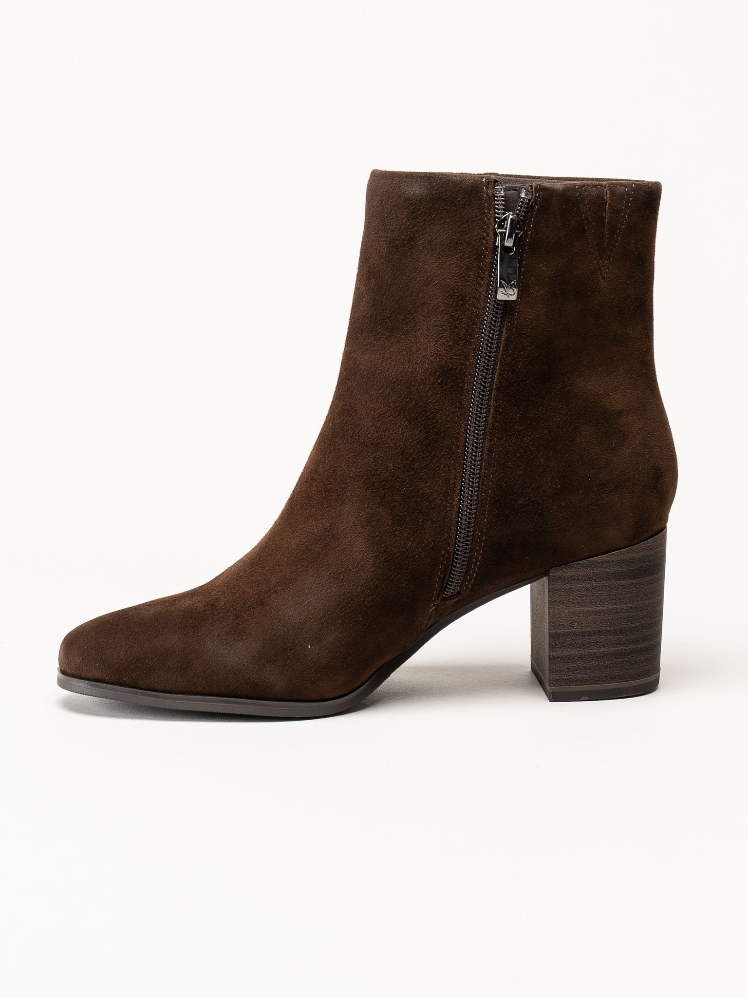 Caprice - Mörkbruna fodrade mockaboots