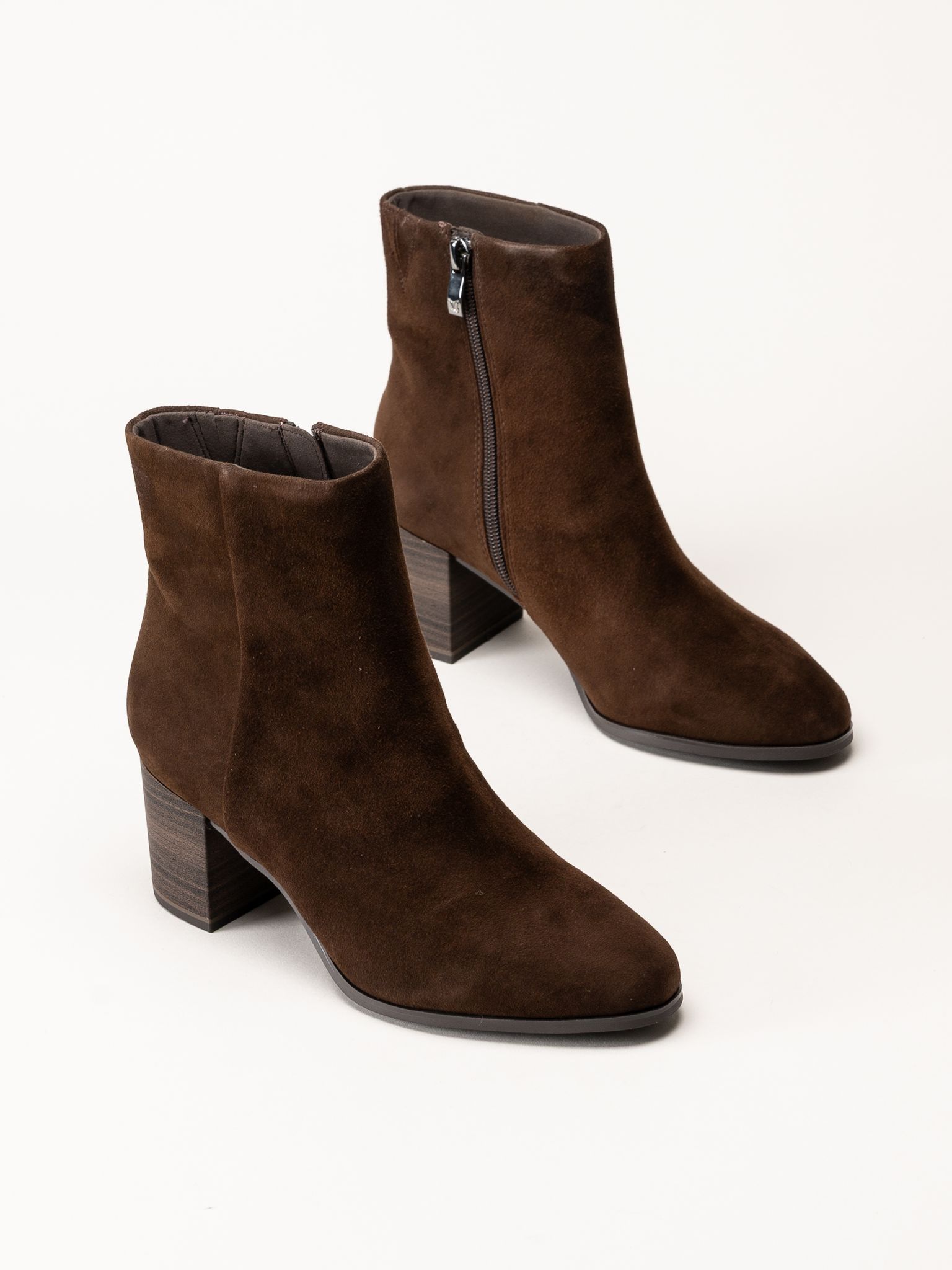 Caprice - Mörkbruna fodrade mockaboots