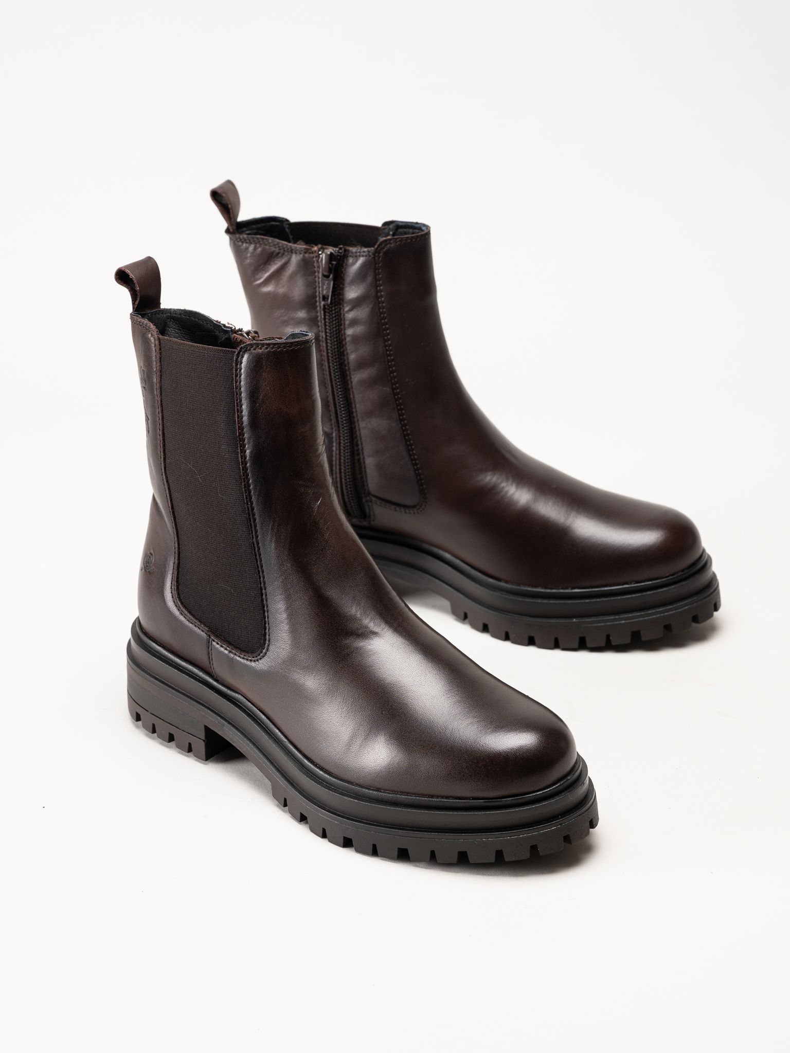 Rosa Negra - Mörkbruna skinnboots