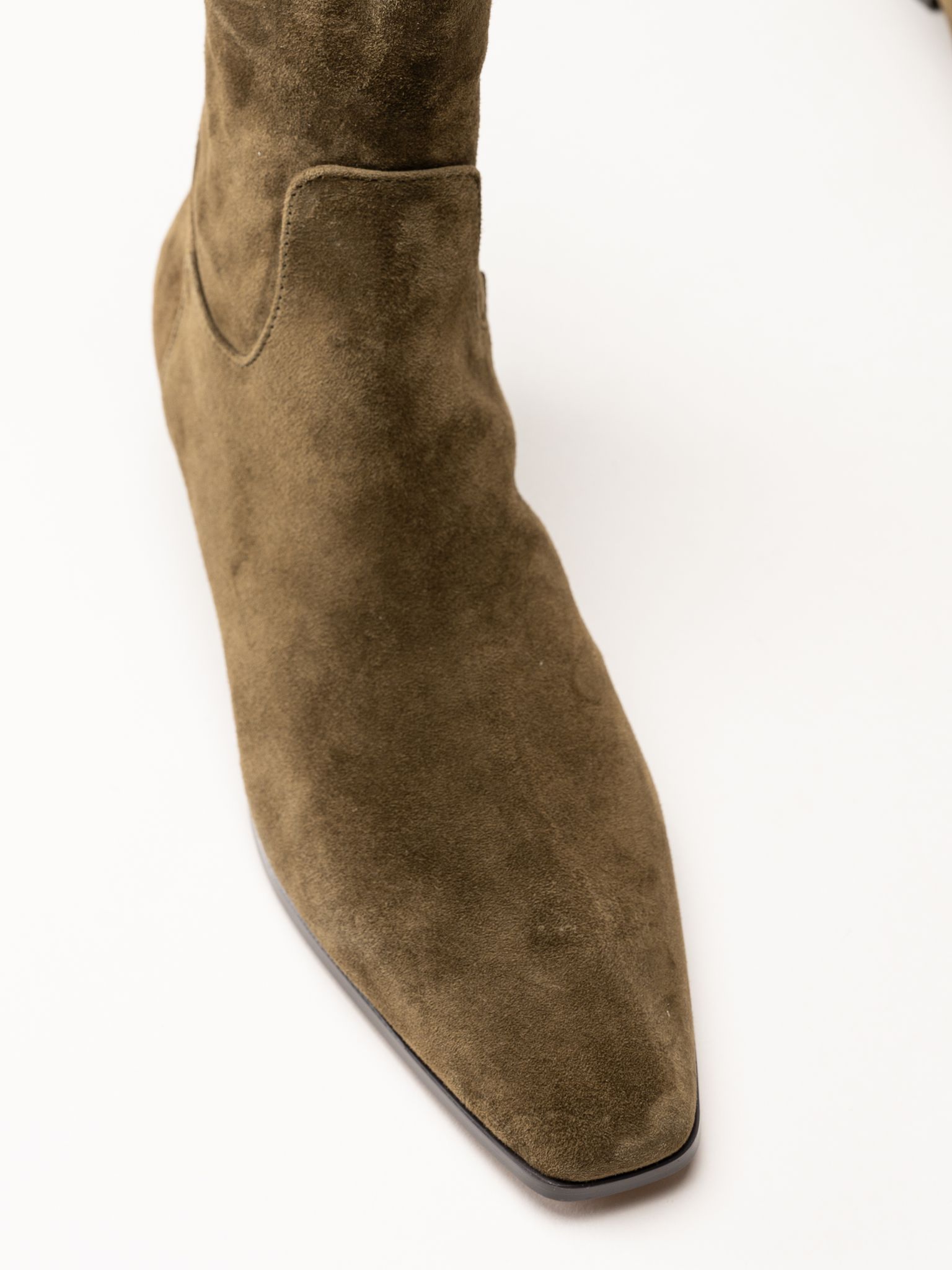 Steve Madden - Dusty - Olivgröna stövletter i mocka