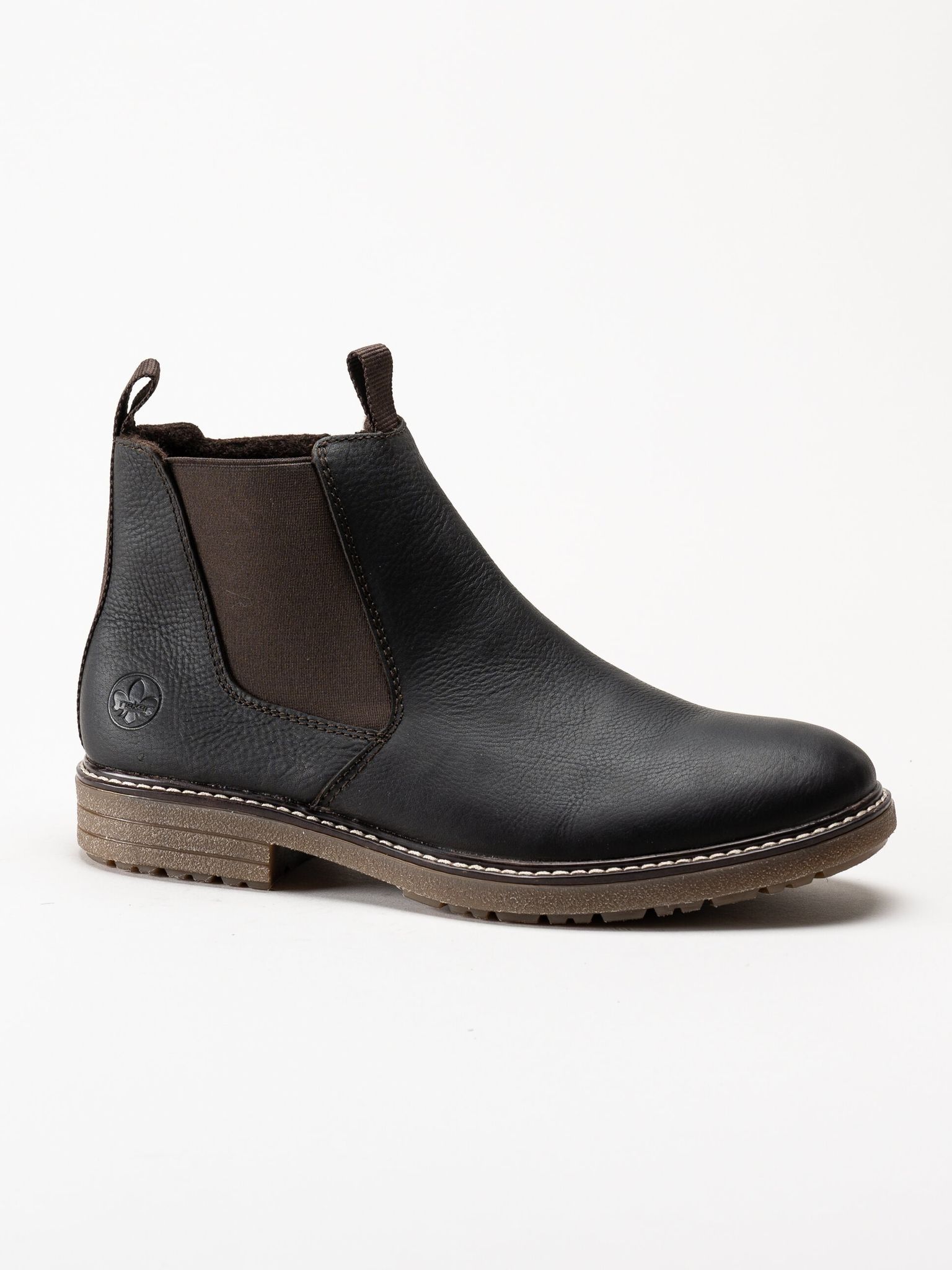 Rieker - Mörkbruna chelsea boots i oljat skinn