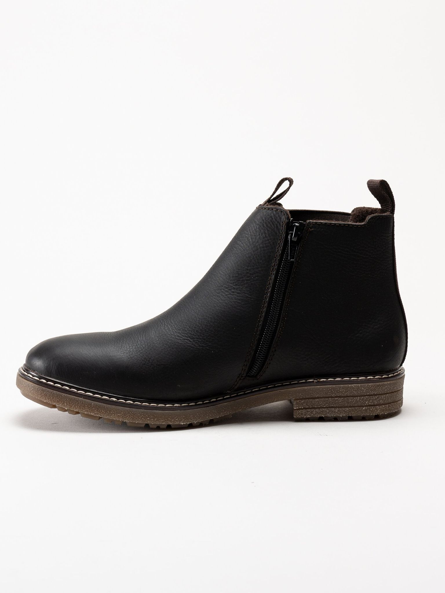 Rieker - Mörkbruna chelsea boots i oljat skinn