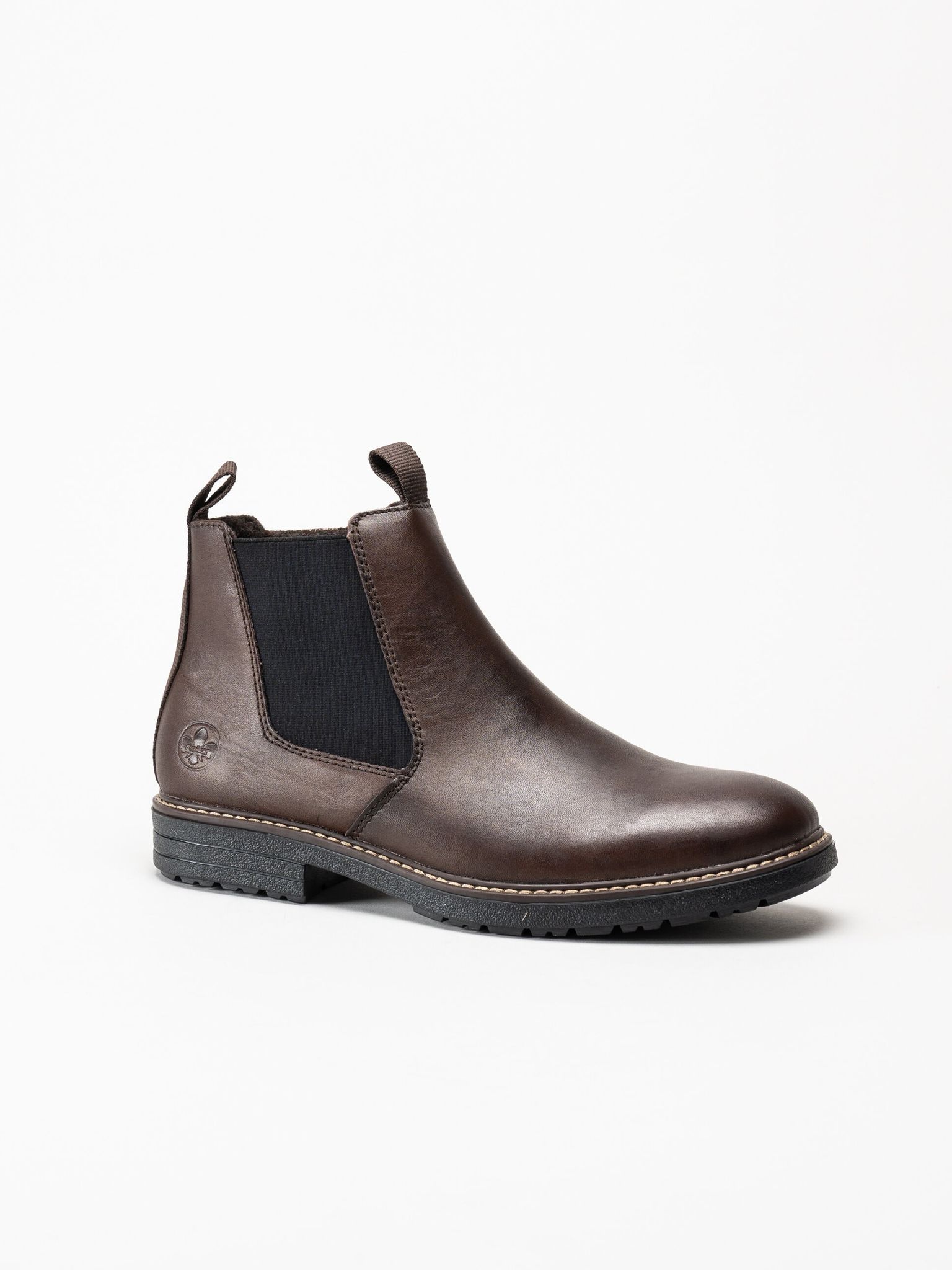 Rieker - Mörkbruna chelsea boots i skinn
