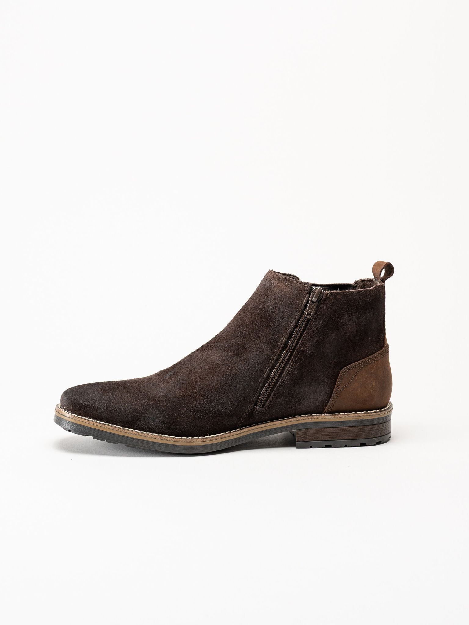 Rieker - Mörkbrun boots i mocka