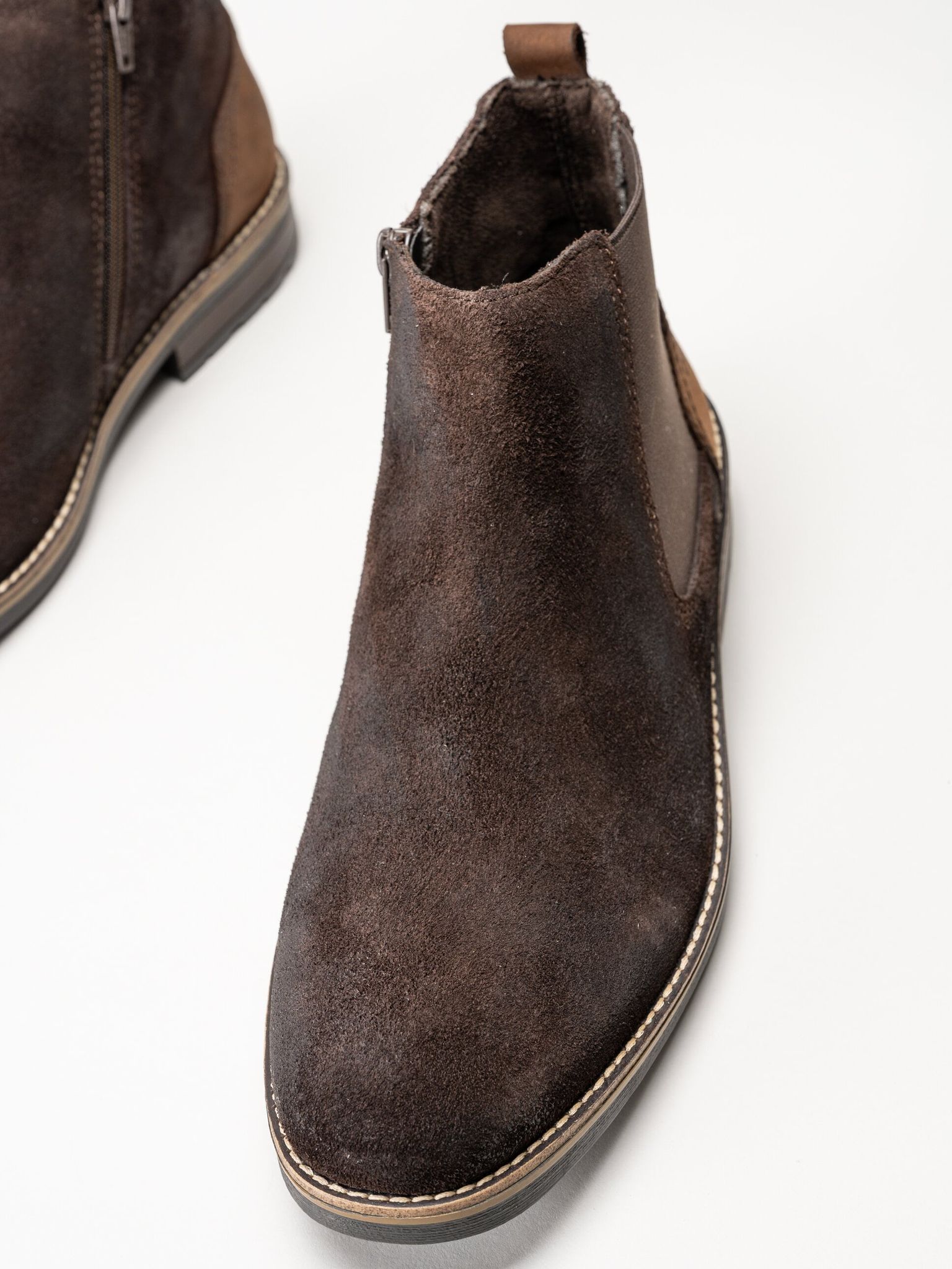 Rieker - Mörkbrun boots i mocka