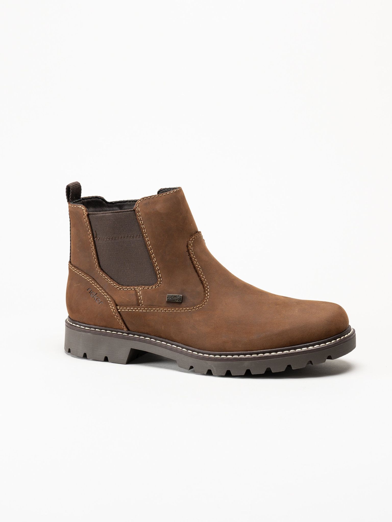 Rieker - Bruna fodrade Chelsea boots i oljad nubuck
