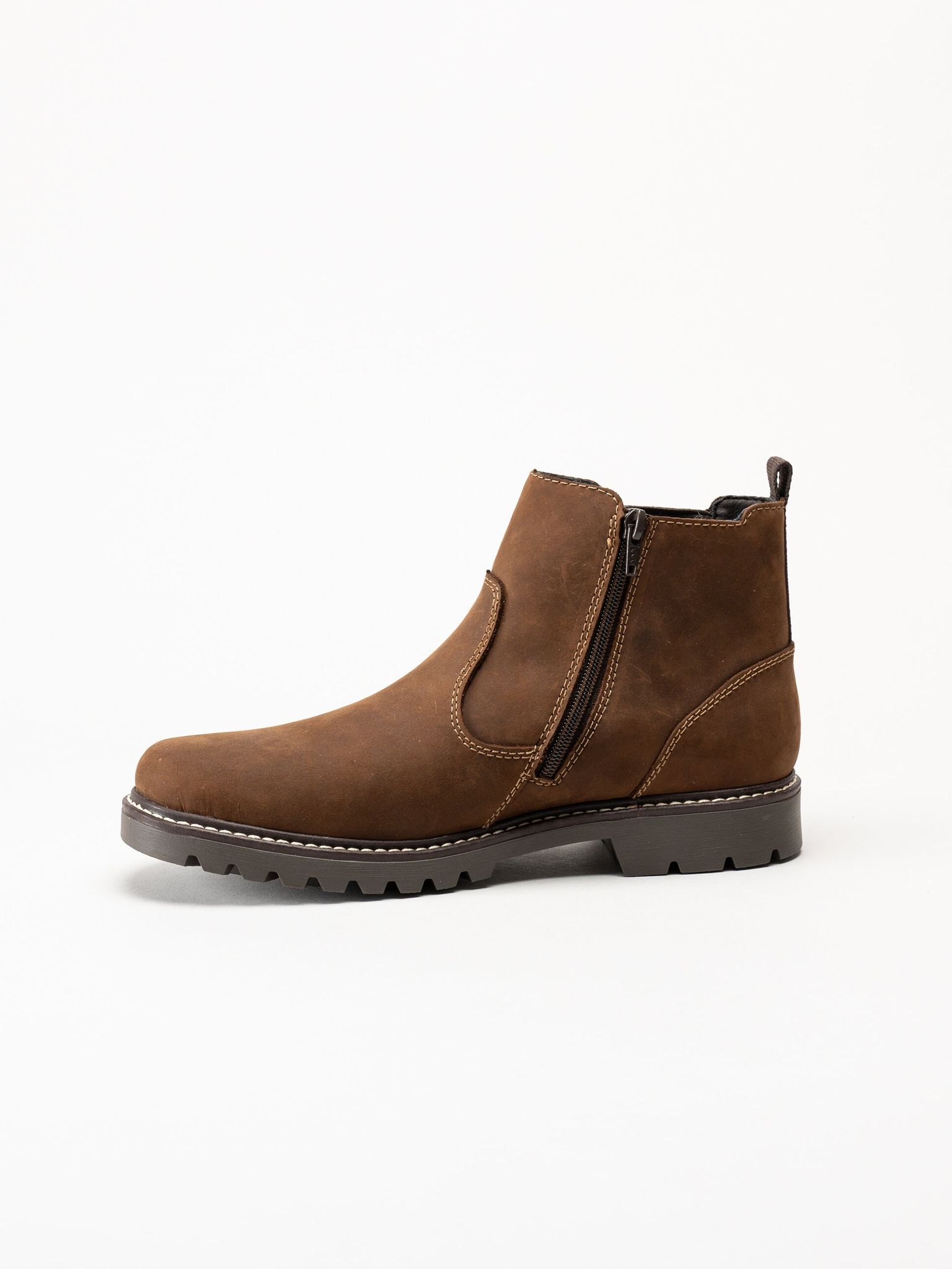 Rieker - Bruna fodrade Chelsea boots i oljad nubuck
