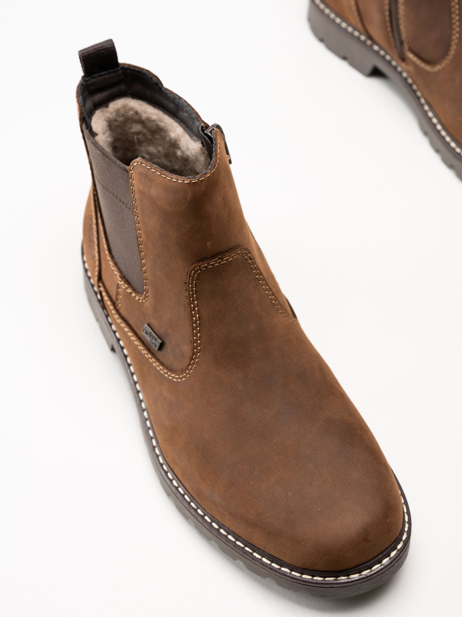 Rieker - Bruna fodrade Chelsea boots i oljad nubuck