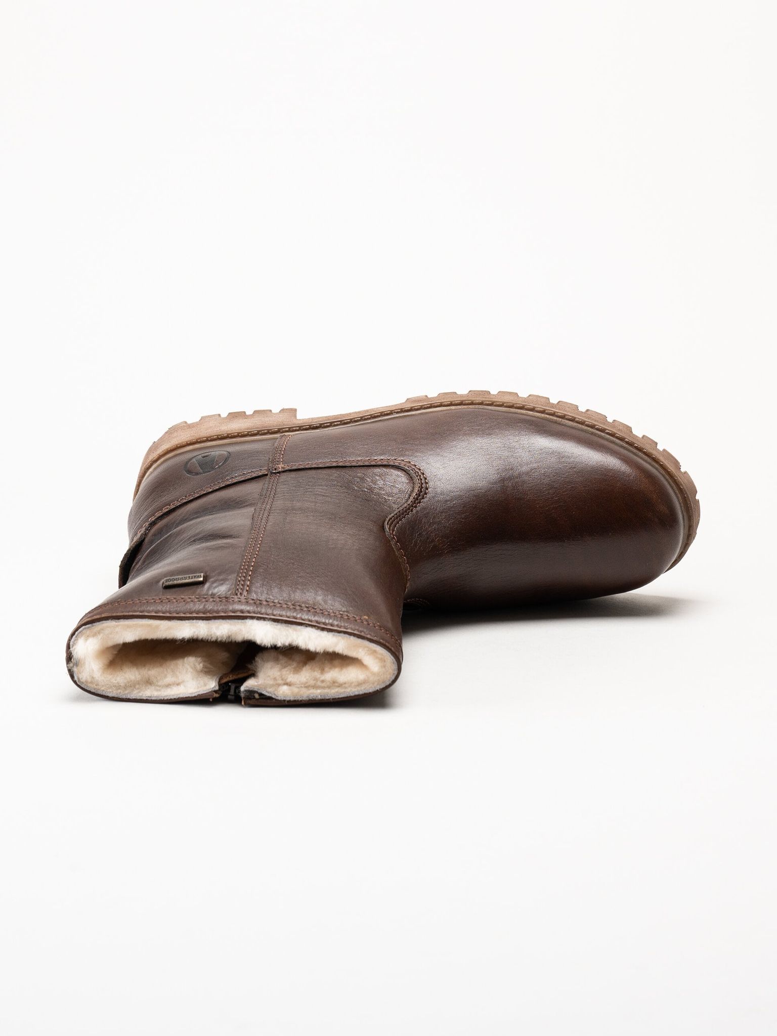 Axelda - Belluno - Bruna fodrade boots i skinn