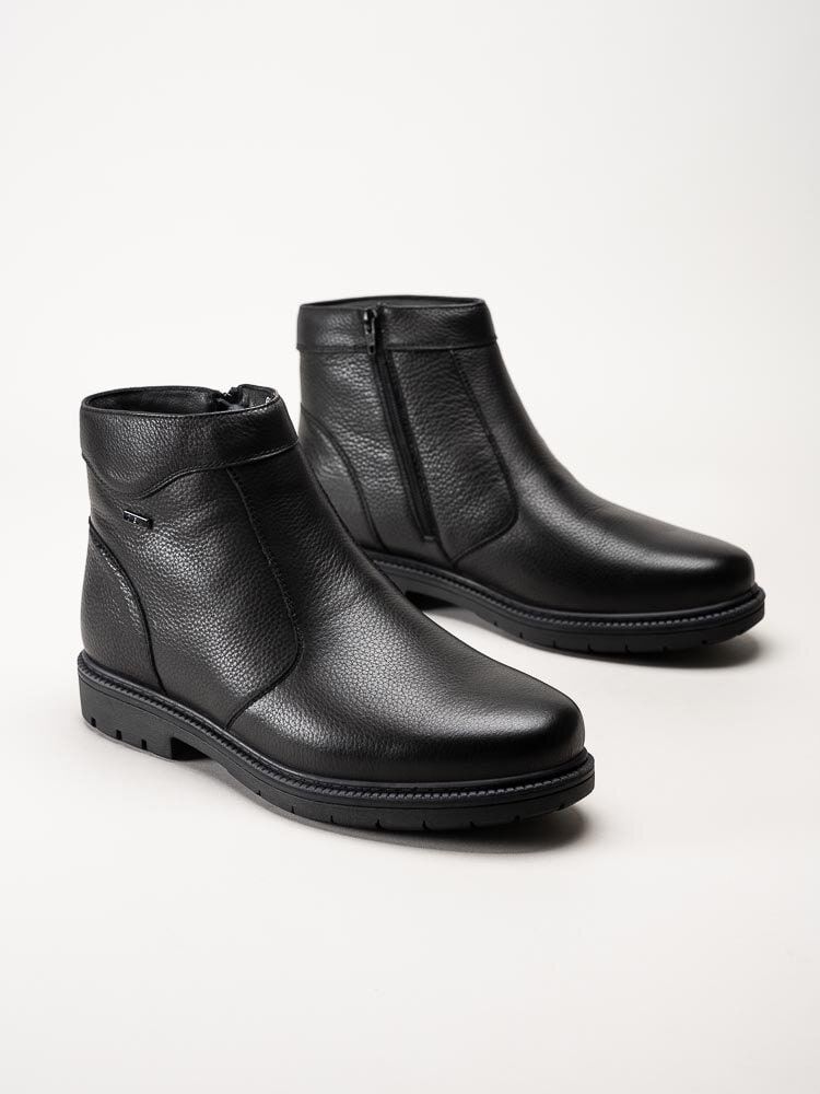 G Comfort - Svarta boots i narvsatt skinn med fårskinnsfoder