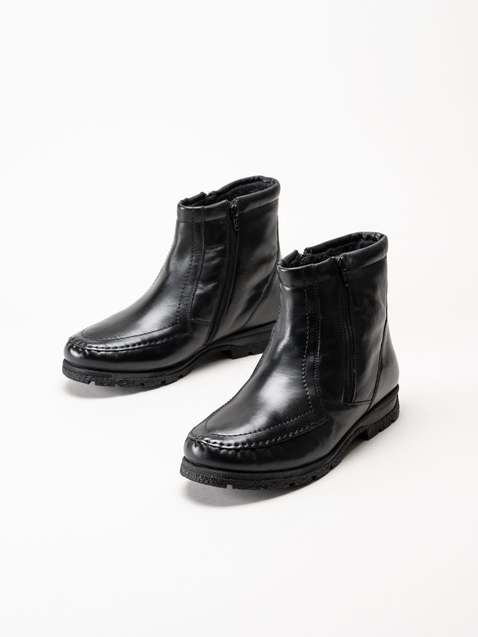 Marco Bossi - Svarta fodrade boots i skinn