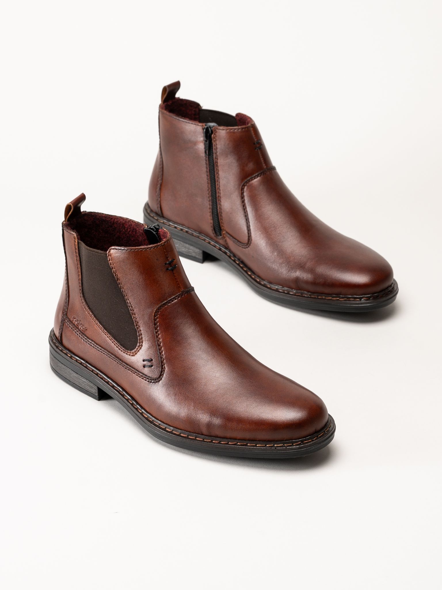 Rieker - Ljusbruna fodrade chelsea boots