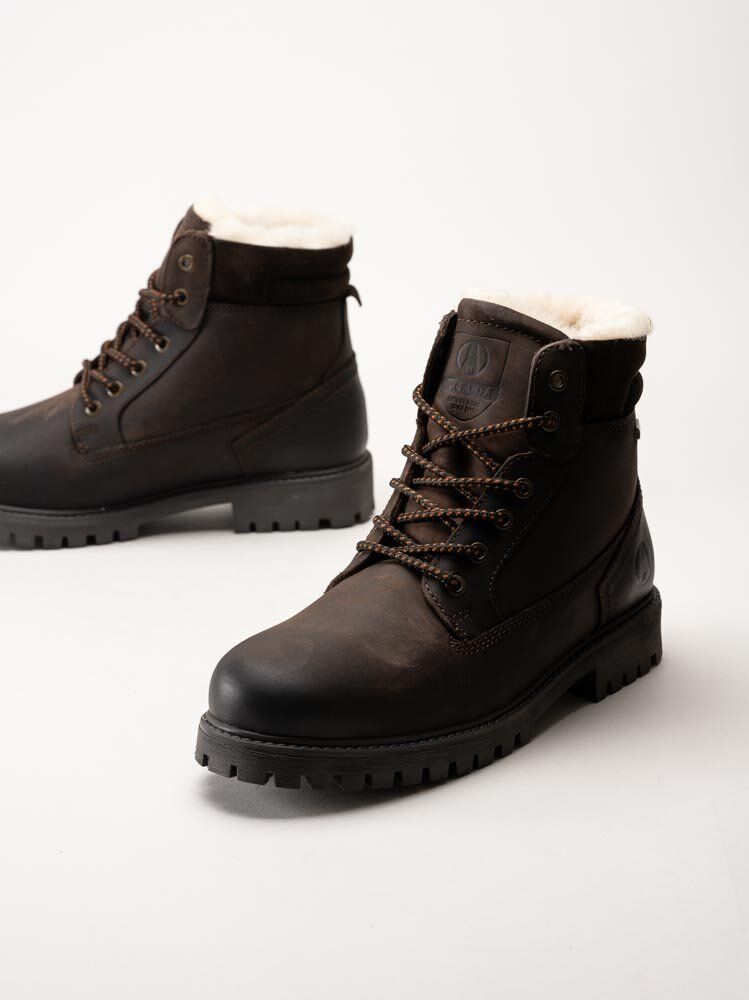 Axelda - Alta - Mörkbruna fårskinnsfodrade kängor