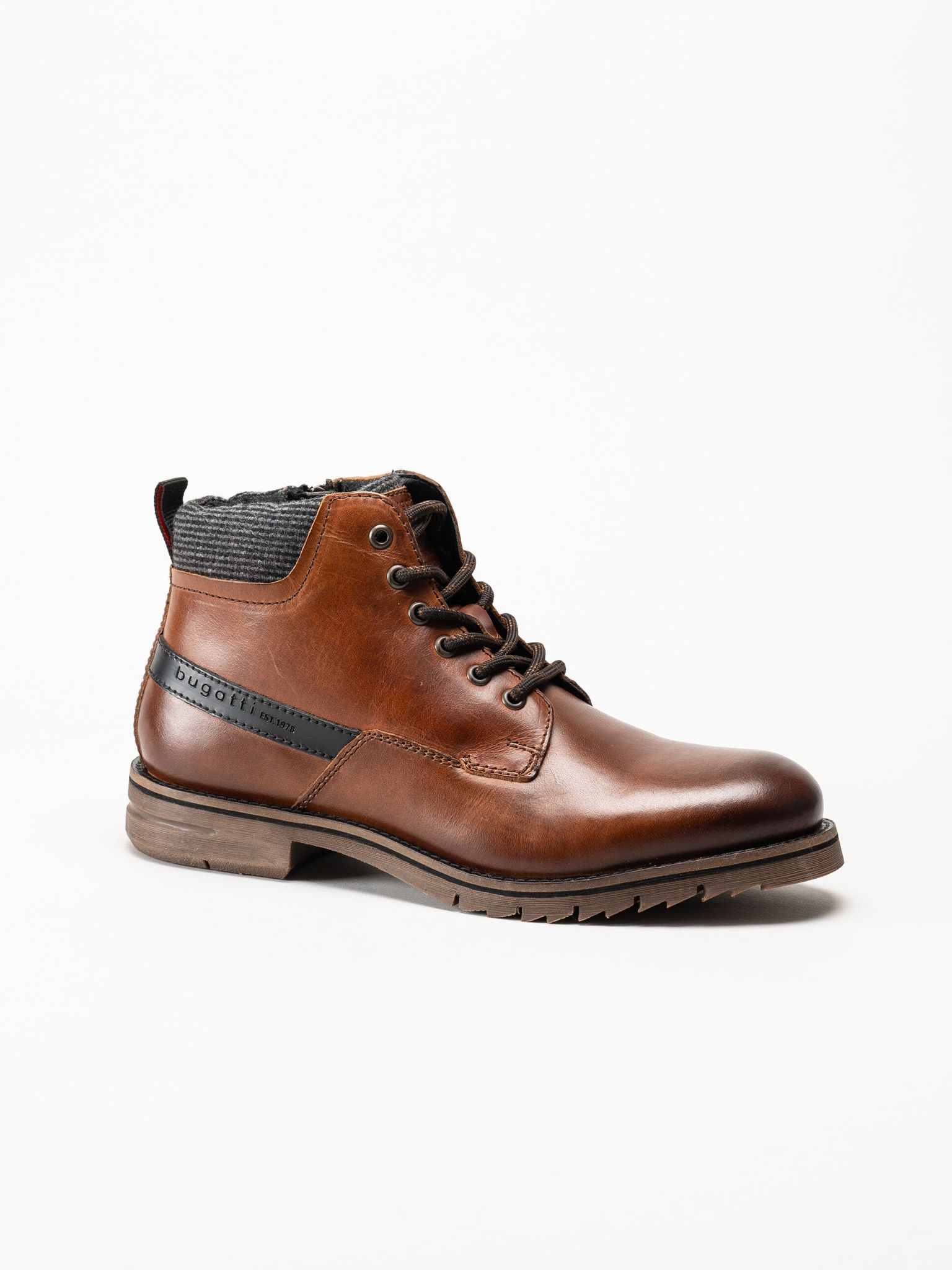 Bugatti - Lee - Mörkbruna kängor i skinn