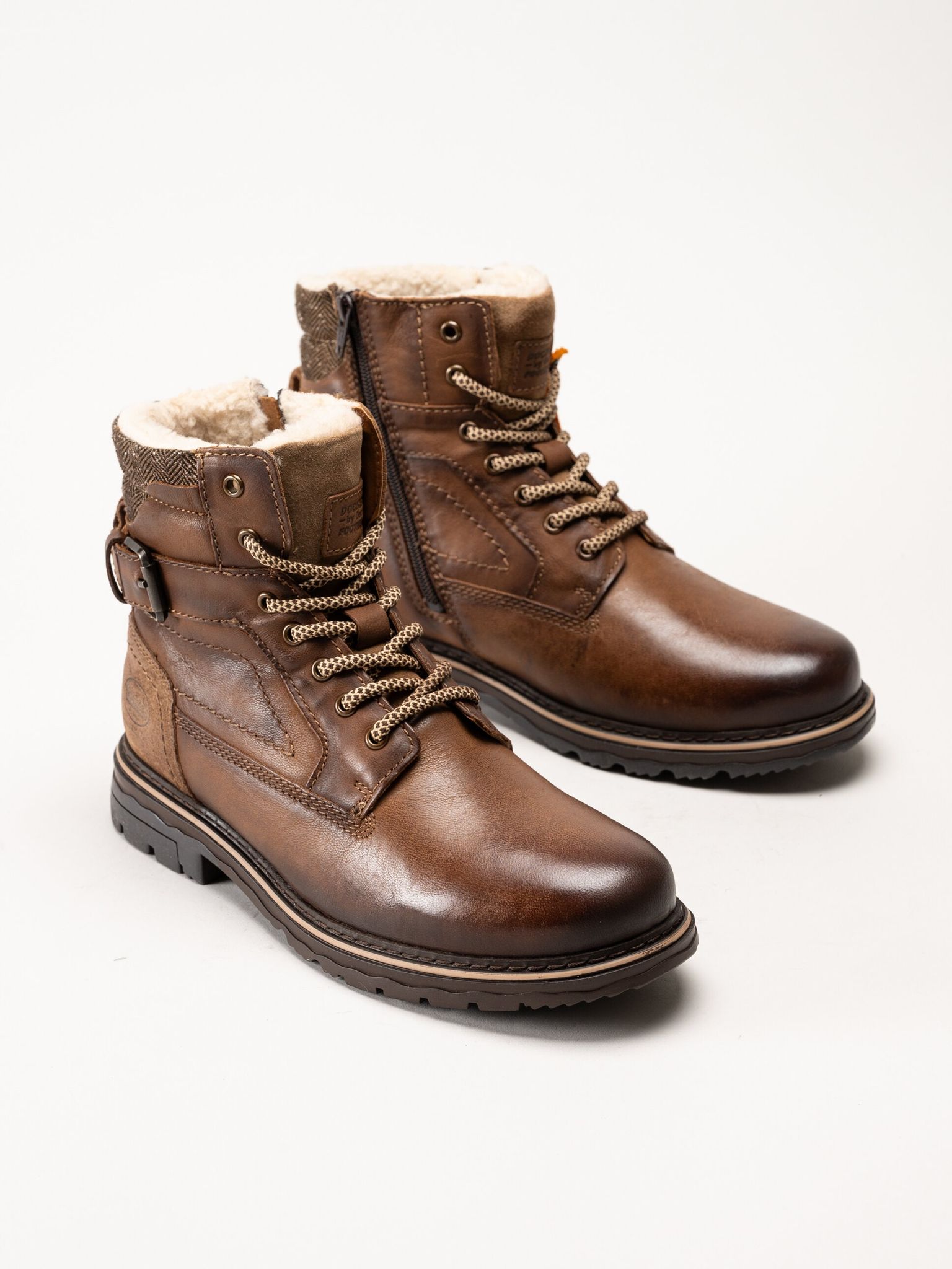 Dockers - Bruna varmfodrade kängor i skinn
