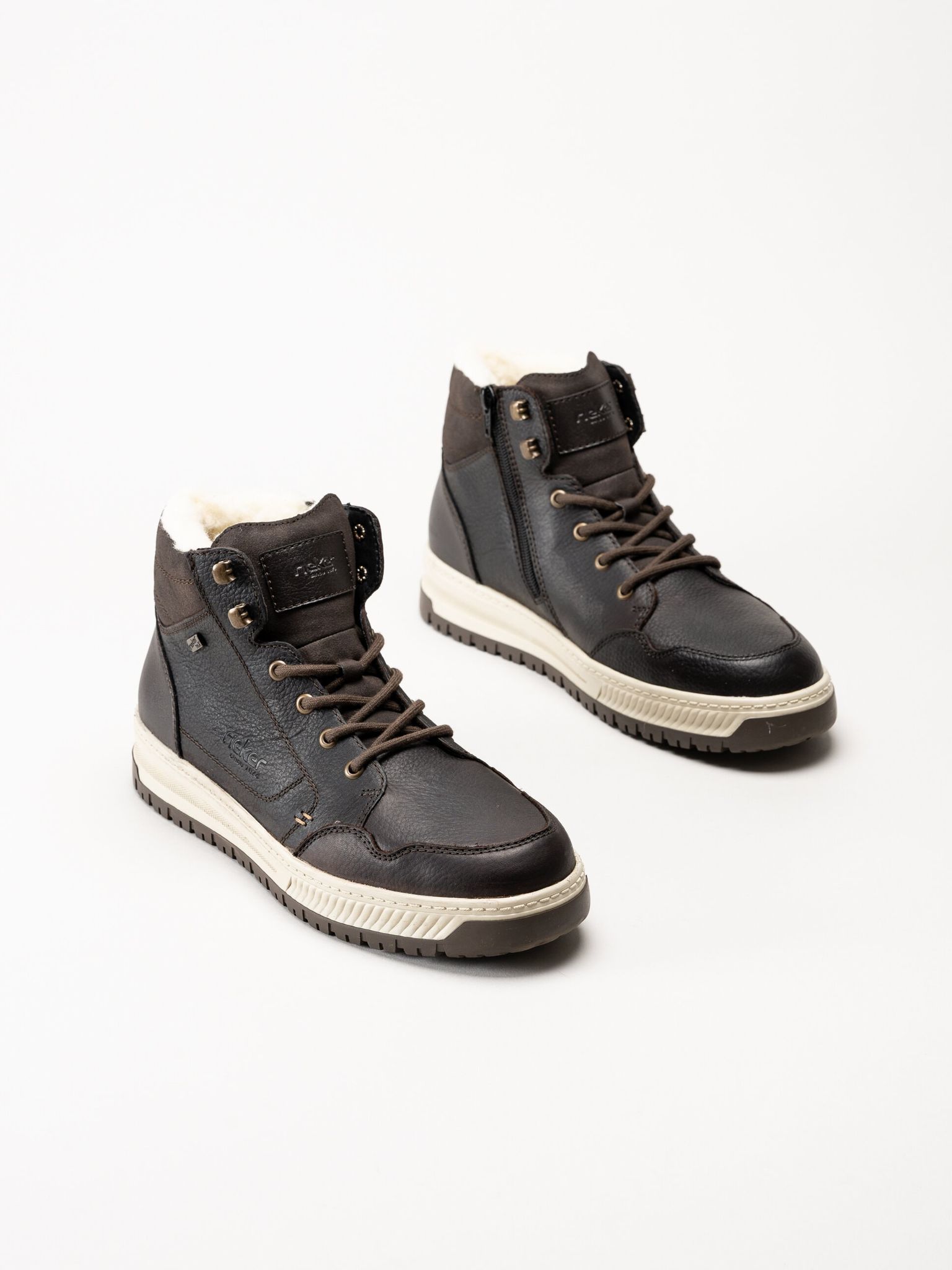 Rieker - Mörkbruna fodrade kängor